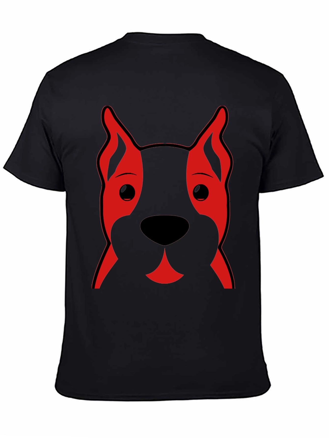 Dog Face Graphic Tee - Black