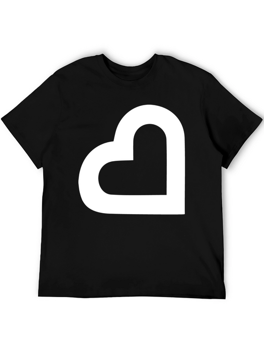 Modern Heart Graphic Tee - Black Casual Shirt