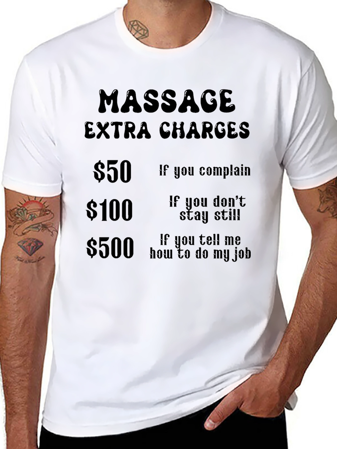 Massage Extra Charges Funny T-Shirt