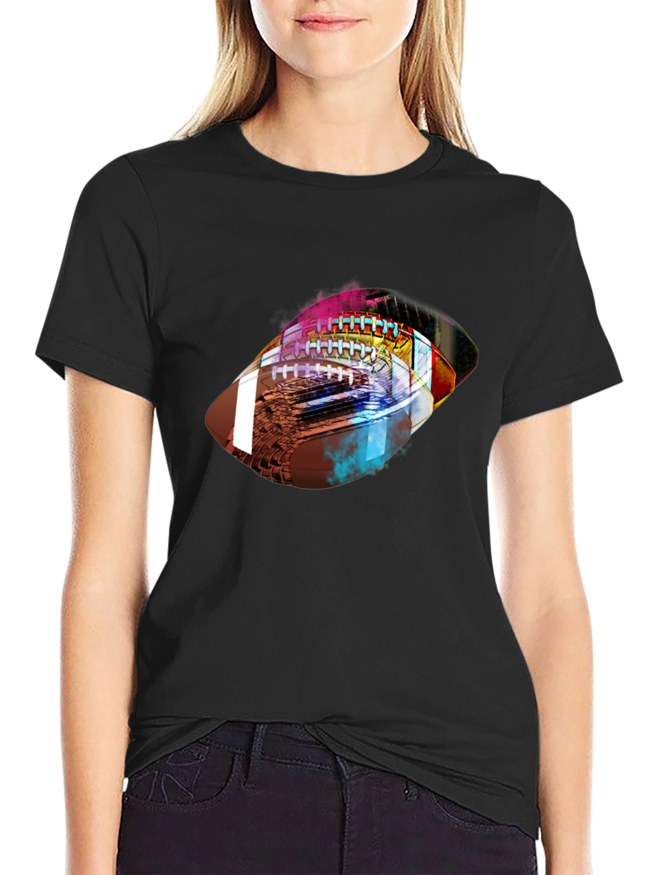 Abstract Football Graphic Tee - Stylish Sports Shirt