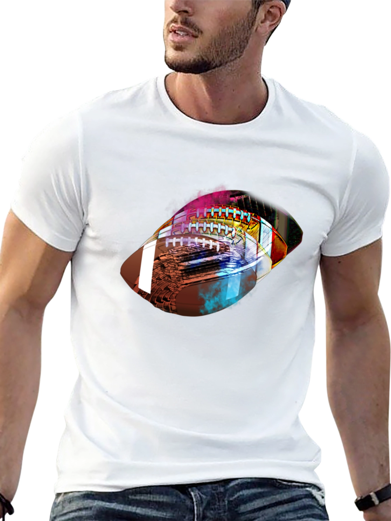 Abstract Football Graphic Tee - Stylish Sports Shirt