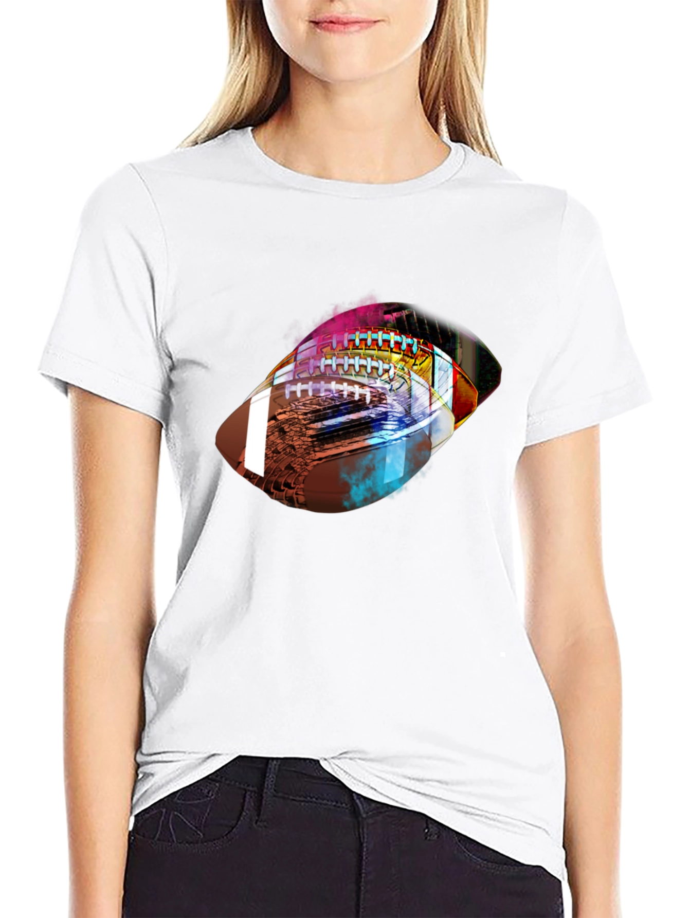 Abstract Football Graphic Tee - Stylish Sports Shirt