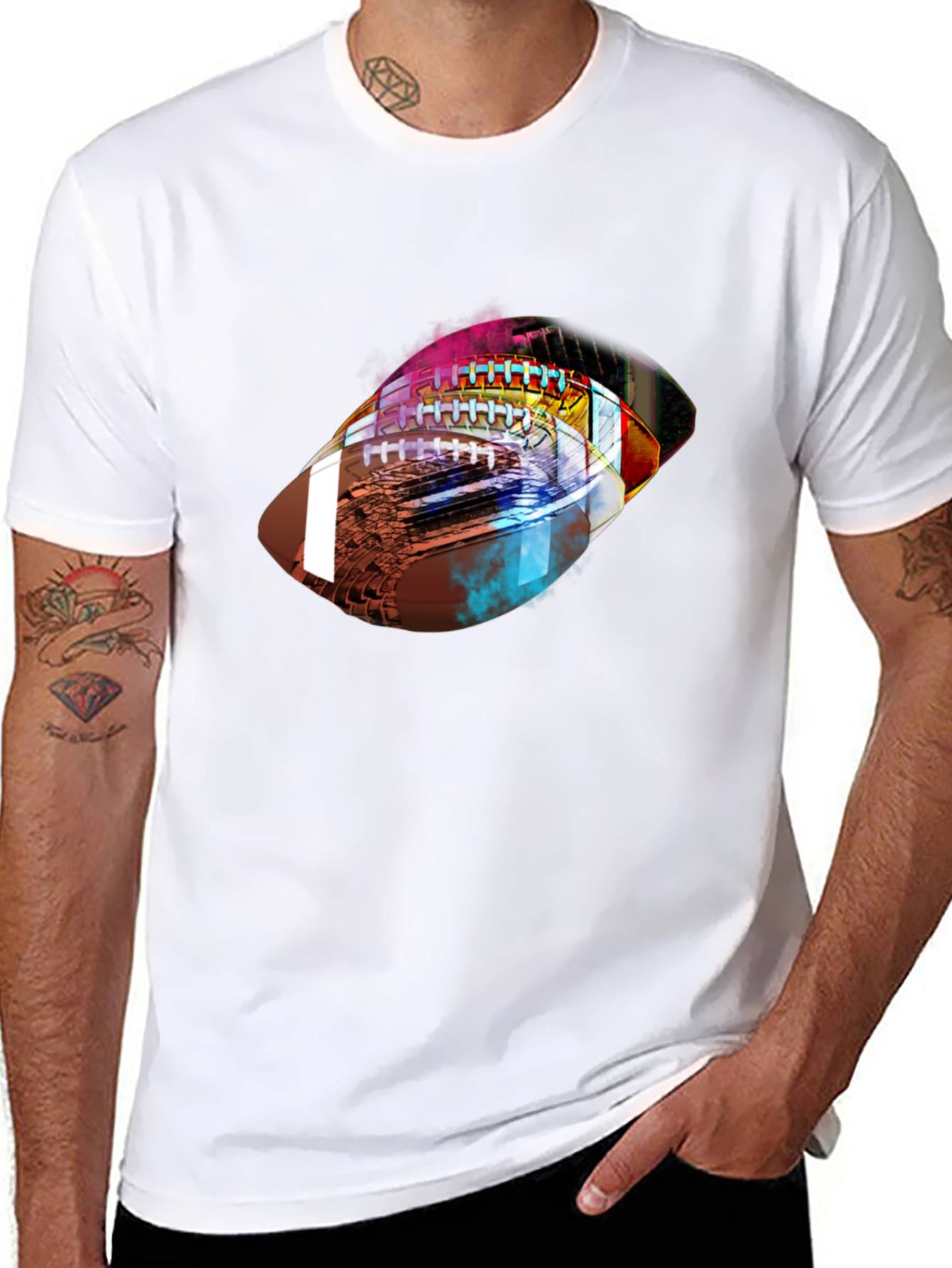 Abstract Football Graphic Tee - Stylish Sports Shirt
