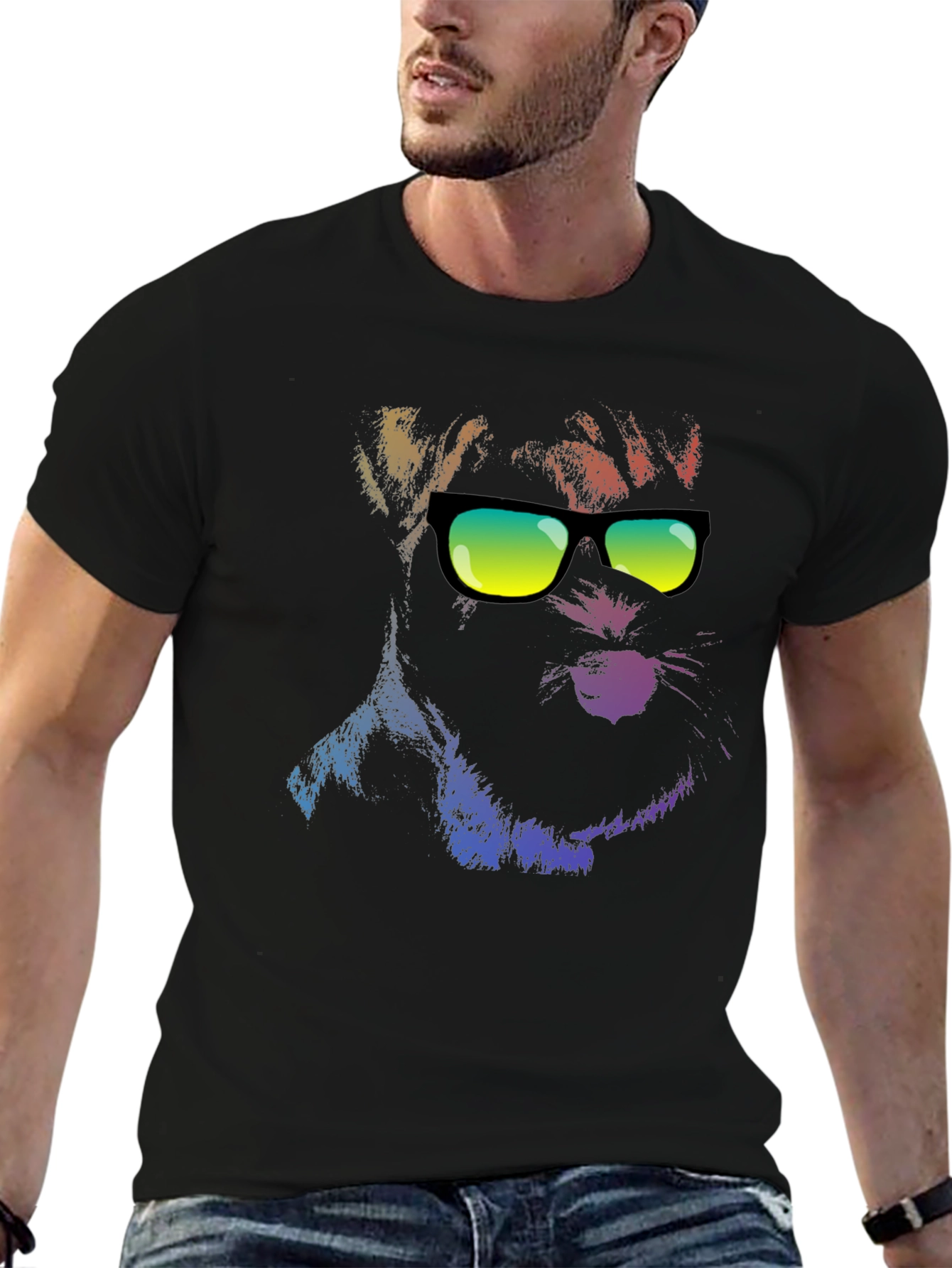 Cool Dog in Shades Mens Black T-Shirt