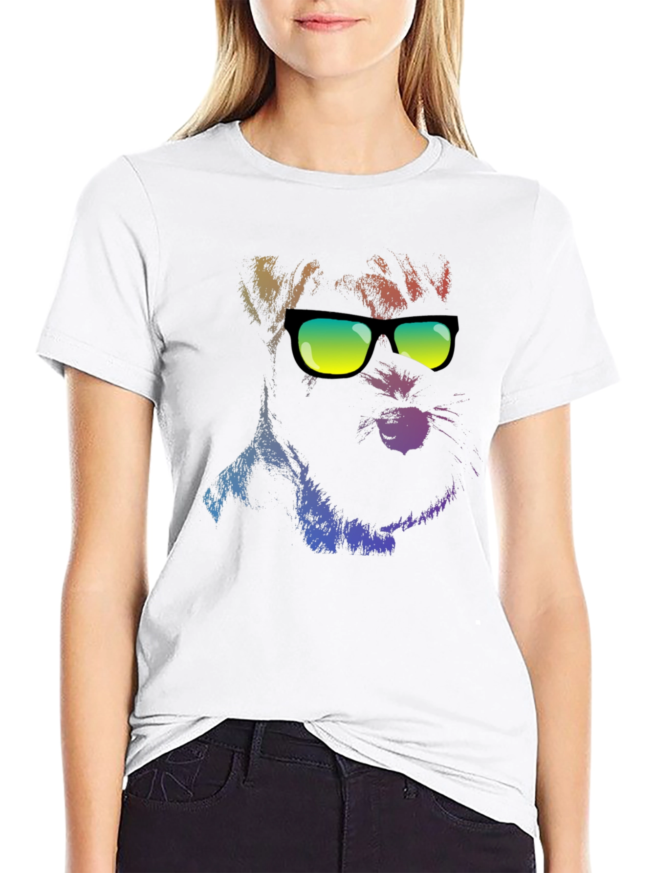 Cool Dog in Shades Mens Black T-Shirt