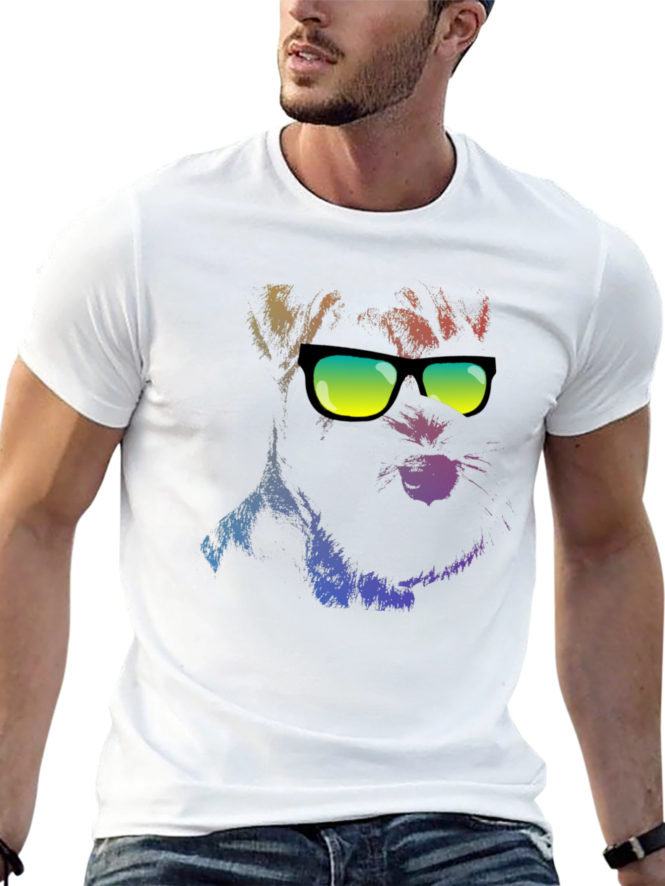 Cool Dog in Shades Mens Black T-Shirt