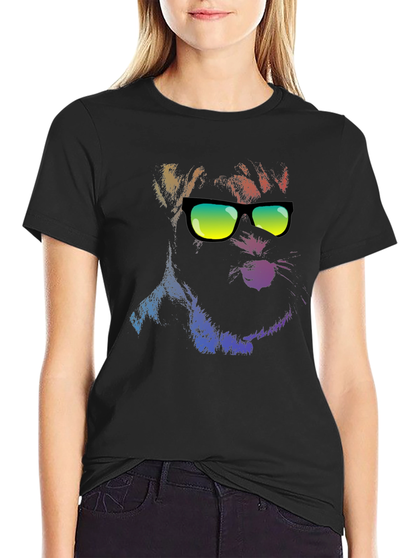 Cool Dog in Shades Mens Black T-Shirt