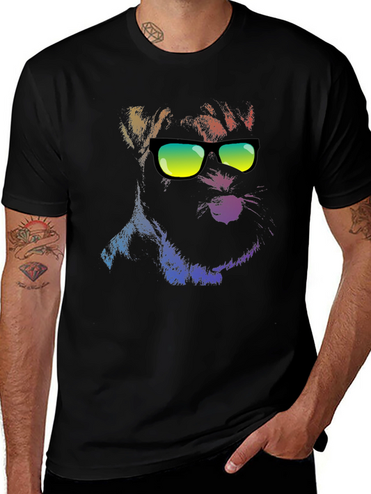 Cool Dog in Shades Mens Black T-Shirt