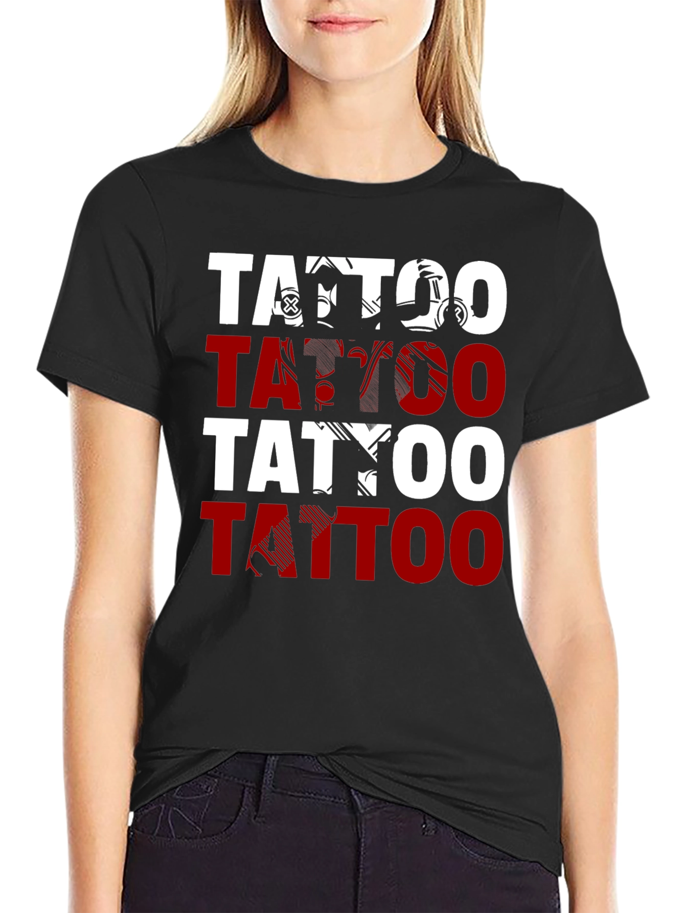 Tattoo Graphic Print Black T-Shirt
