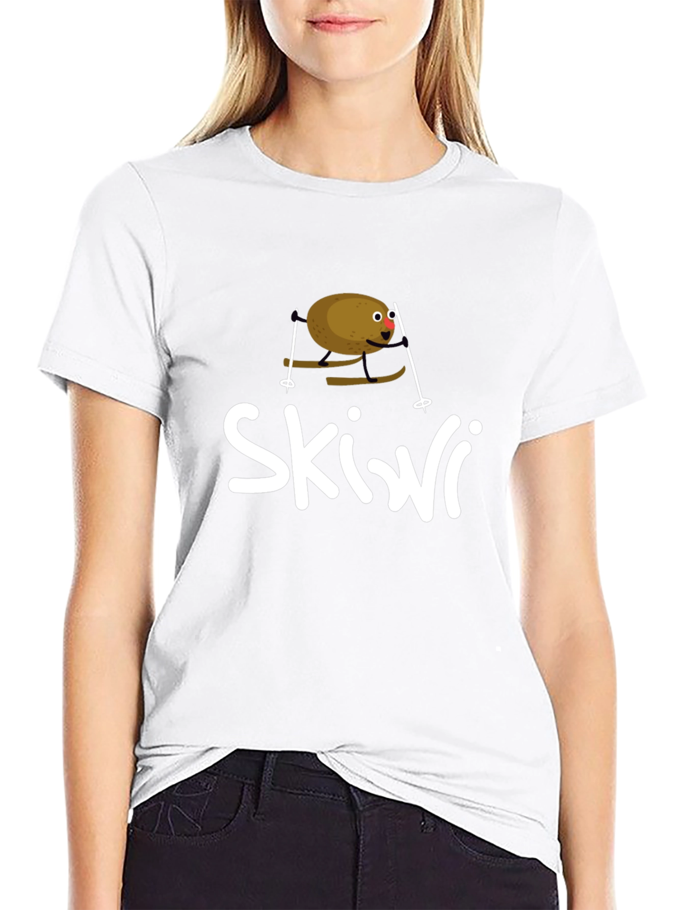 Skiwi Funny Kiwi Skiing T-Shirt