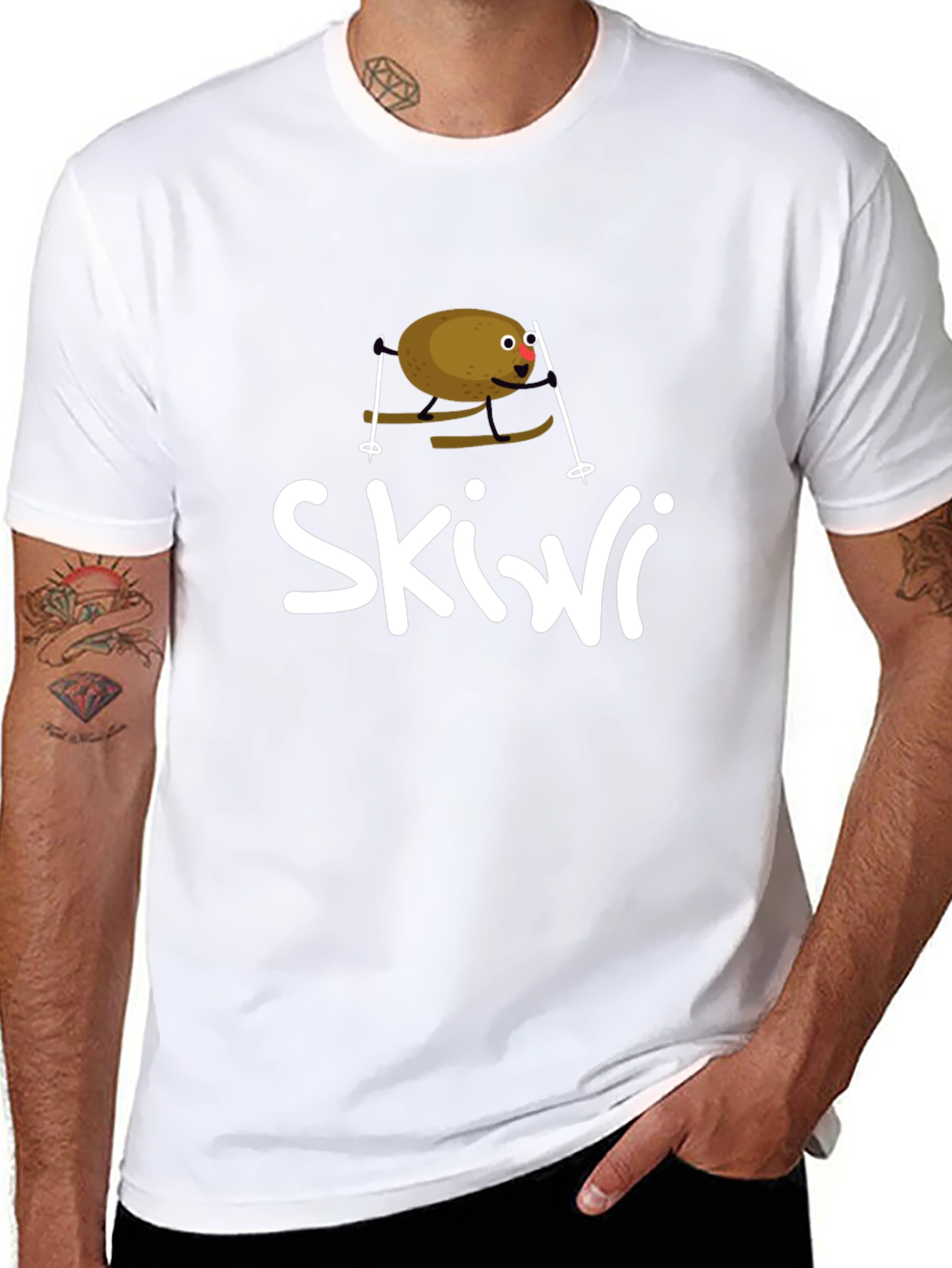 Skiwi Funny Kiwi Skiing T-Shirt