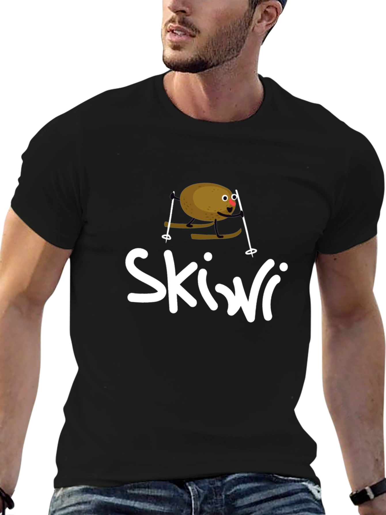 Skiwi Funny Kiwi Skiing T-Shirt