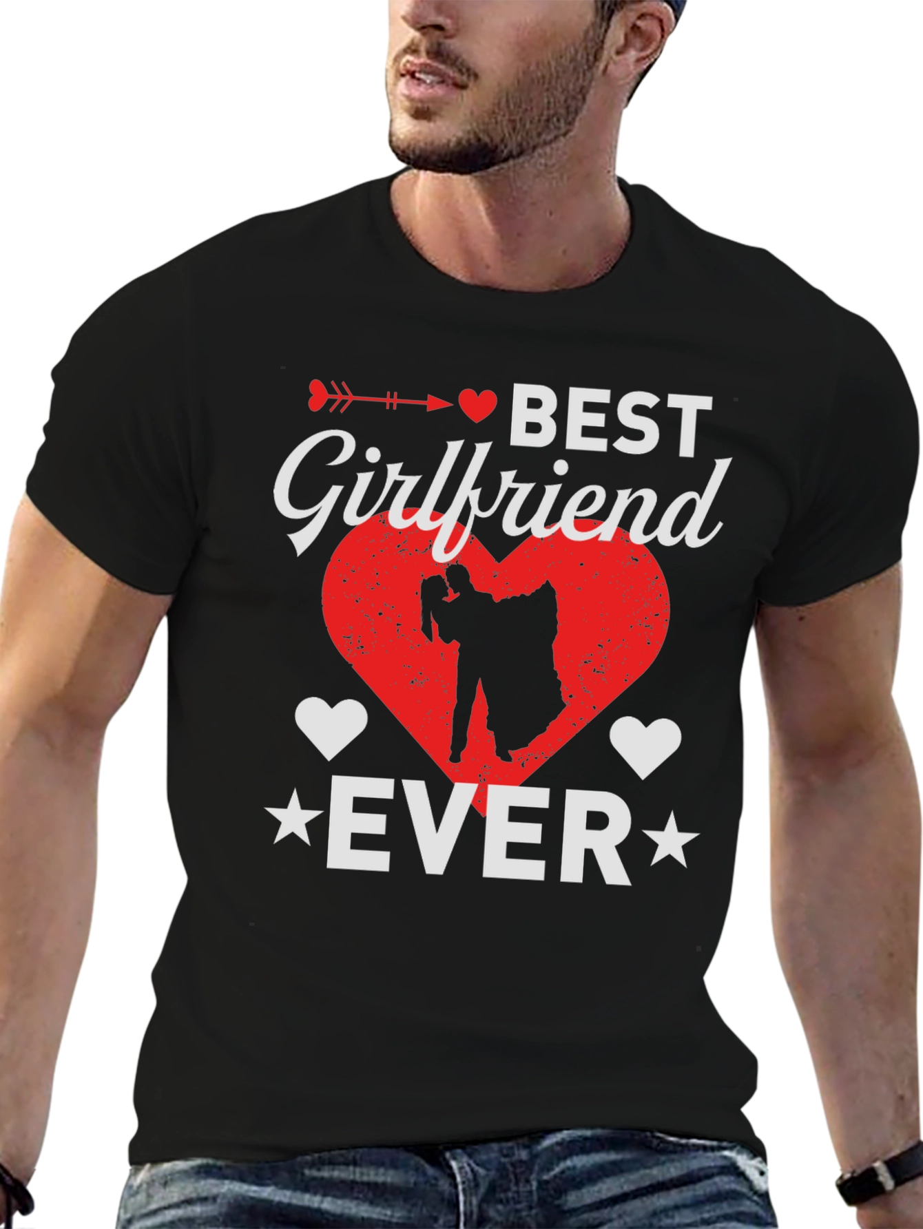 Best Girlfriend Ever Graphic T-Shirt - Heart Design
