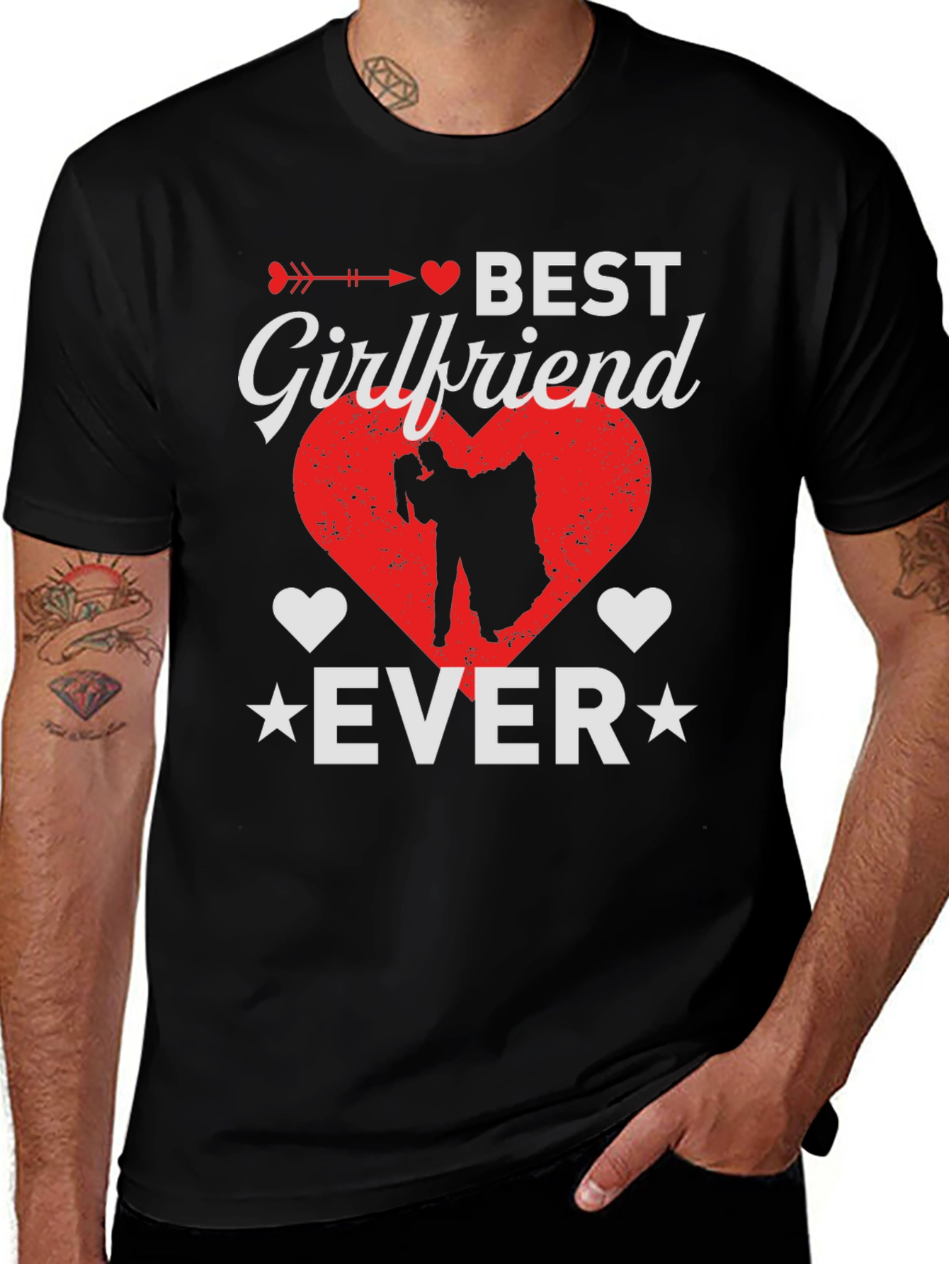 Best Girlfriend Ever Graphic T-Shirt - Heart Design