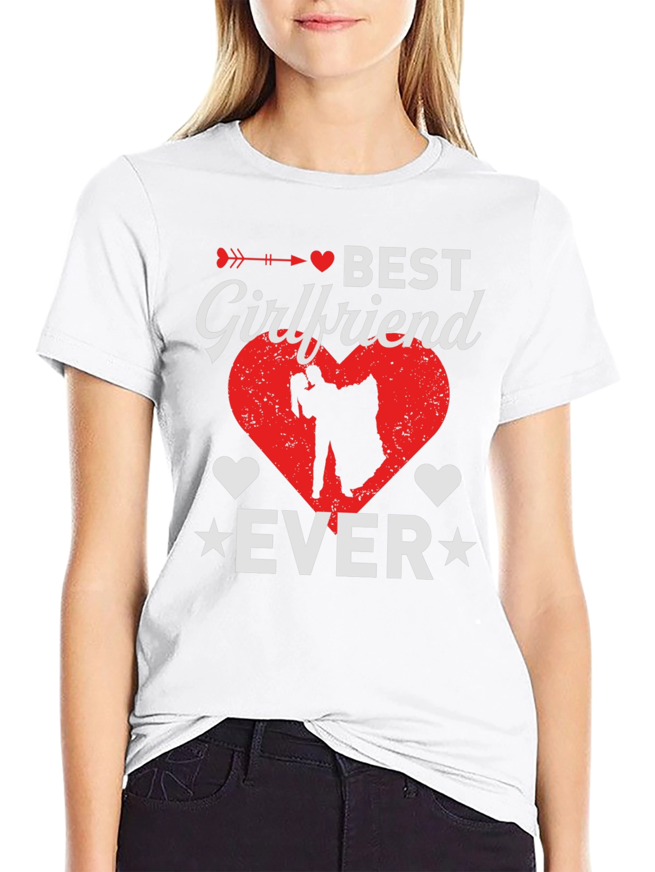 Best Girlfriend Ever Graphic T-Shirt - Heart Design