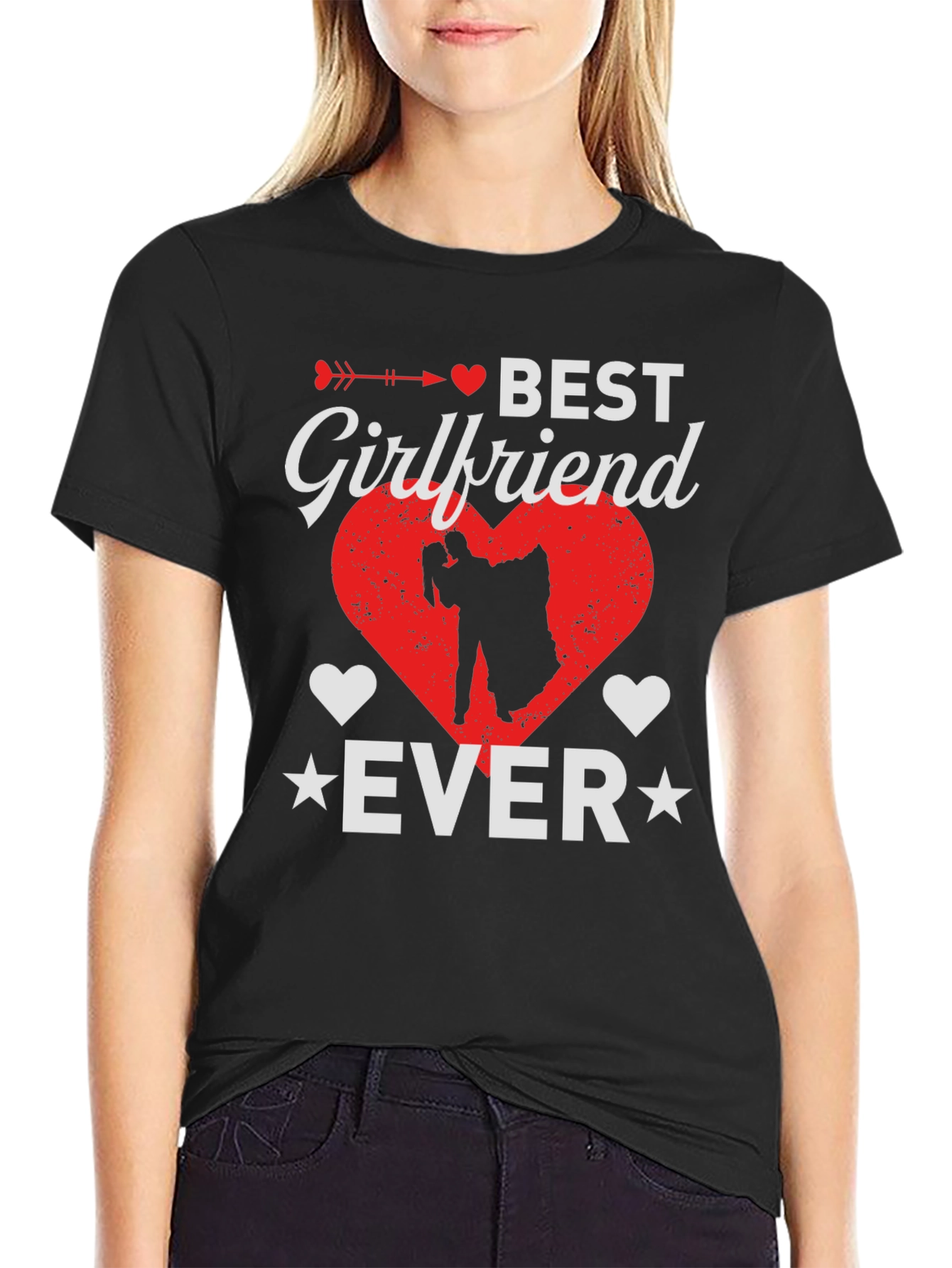 Best Girlfriend Ever Graphic T-Shirt - Heart Design