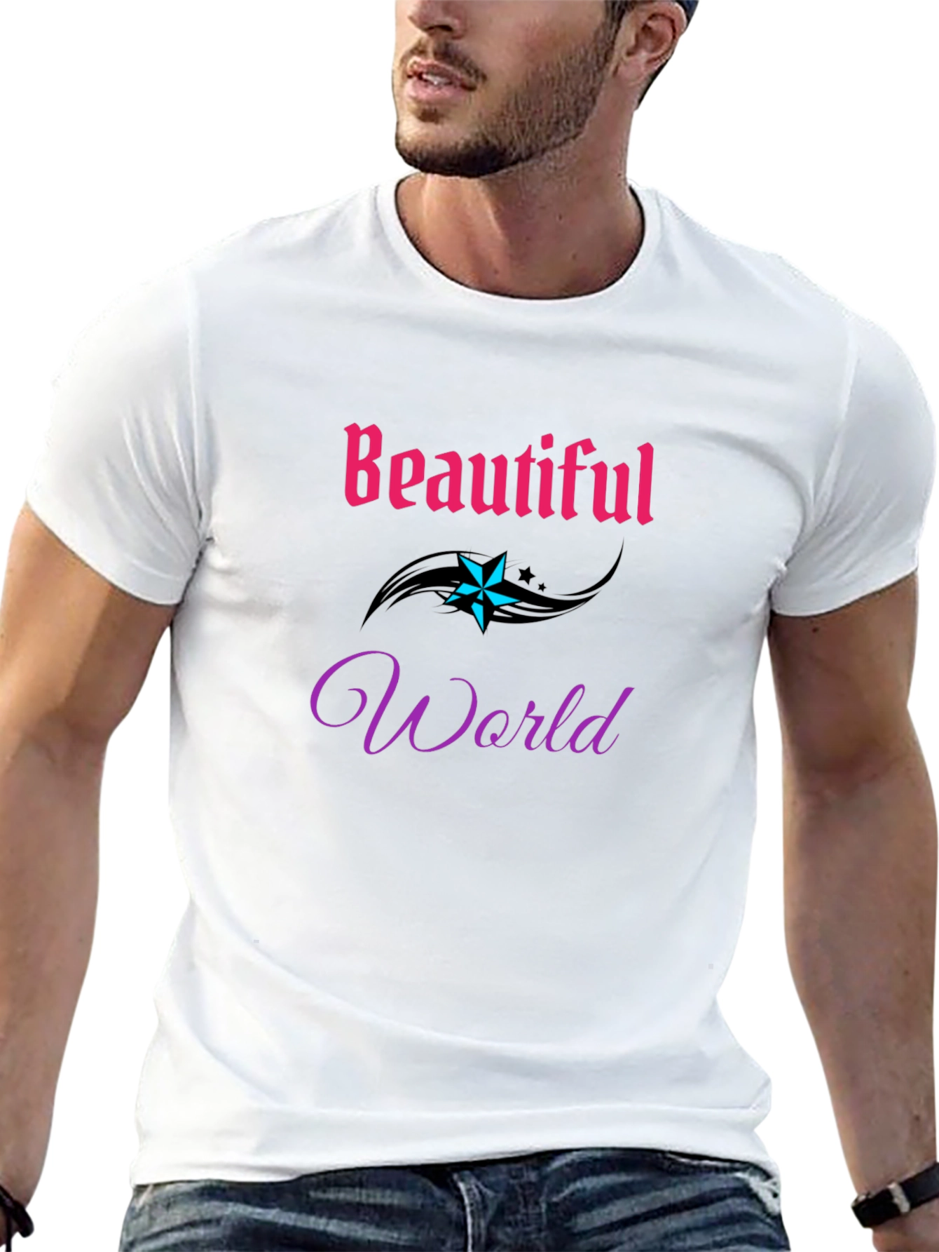 Beautiful World Graphic Tee - Stylish Comfort