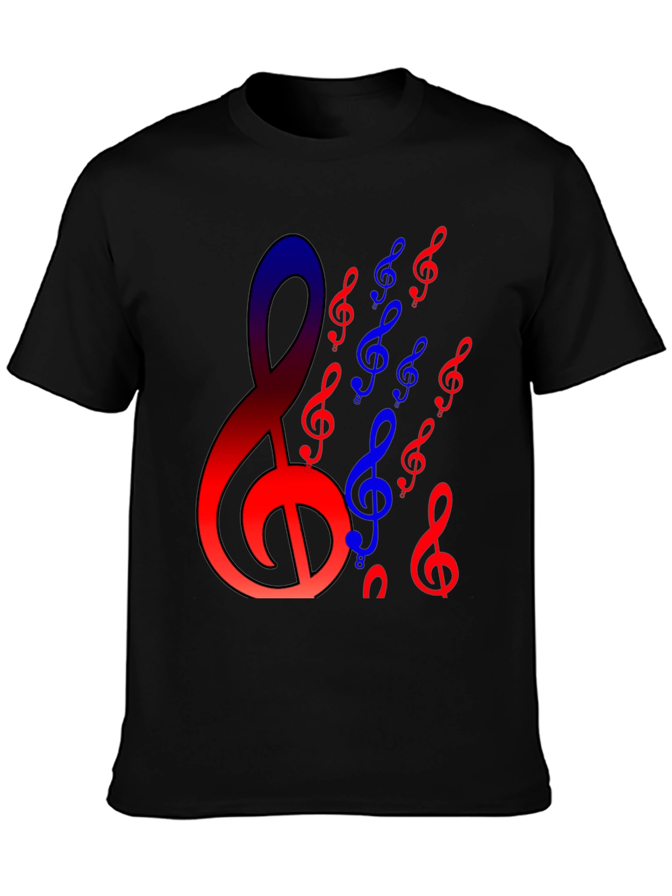 Musical Clef Graphic Tee - Black