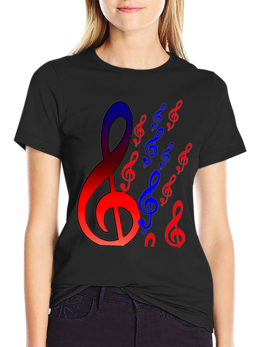 Musical Clef Graphic Tee - Black