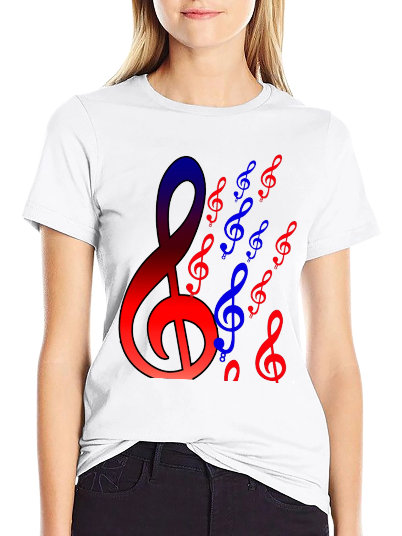 Musical Clef Graphic Tee - Black