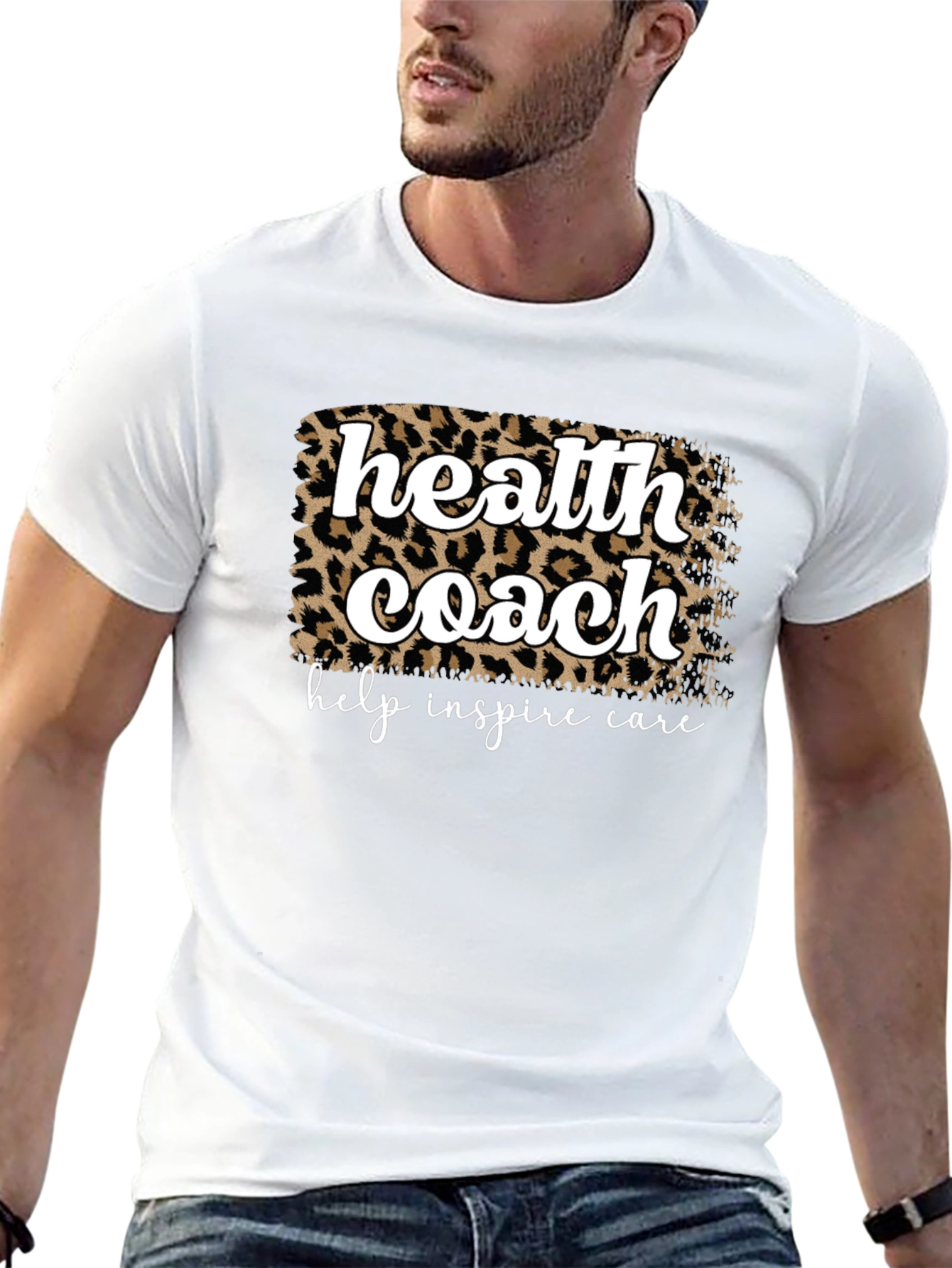 Health Coach Leopard Print Graphic T-Shirt