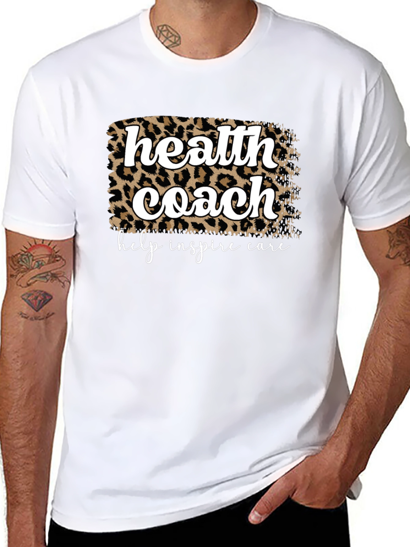 Health Coach Leopard Print Graphic T-Shirt