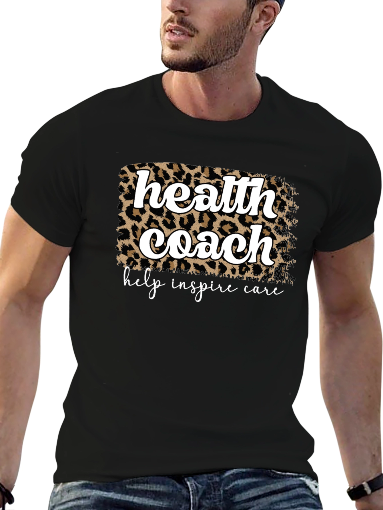 Health Coach Leopard Print Graphic T-Shirt