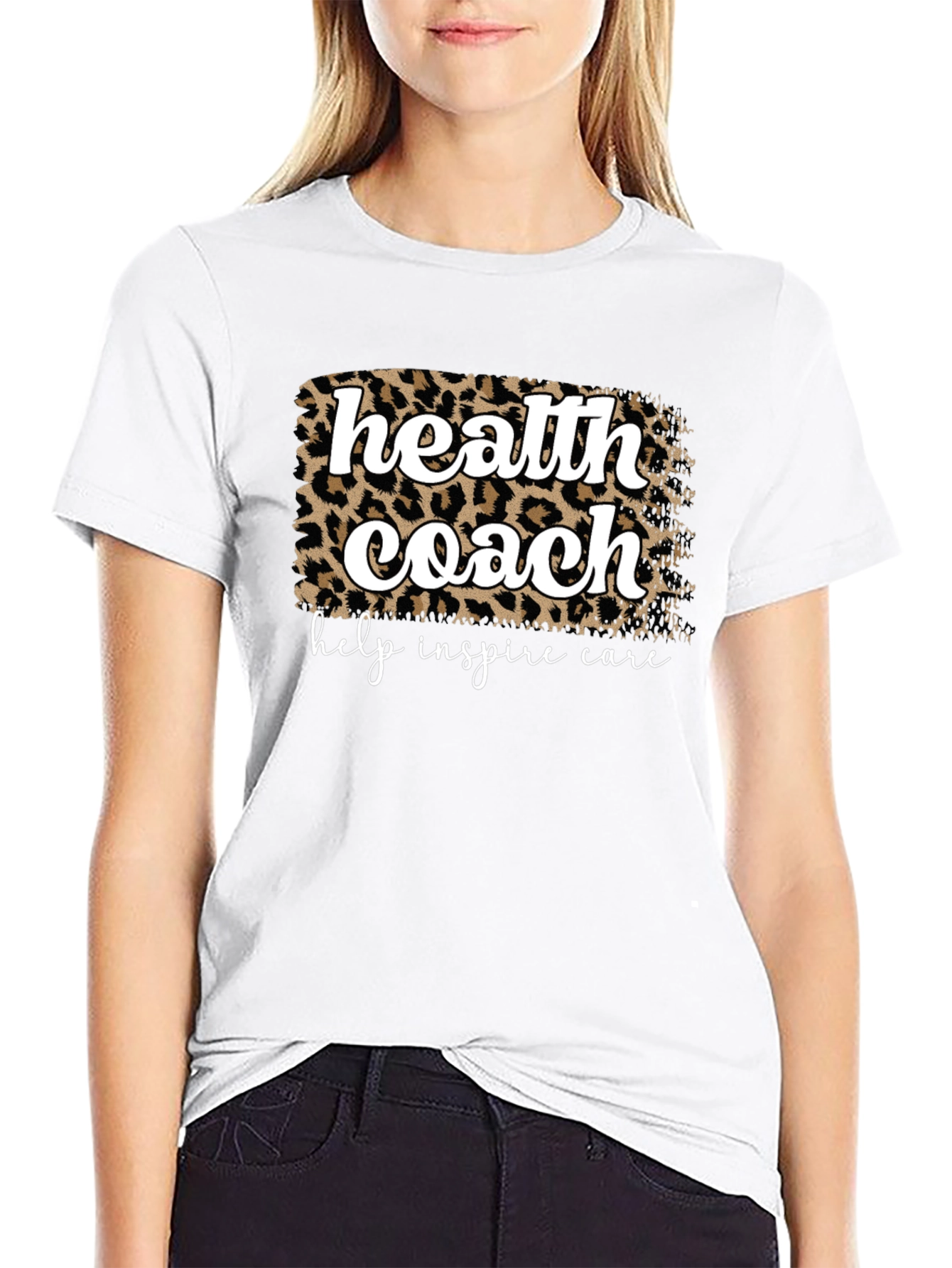 Health Coach Leopard Print Graphic T-Shirt