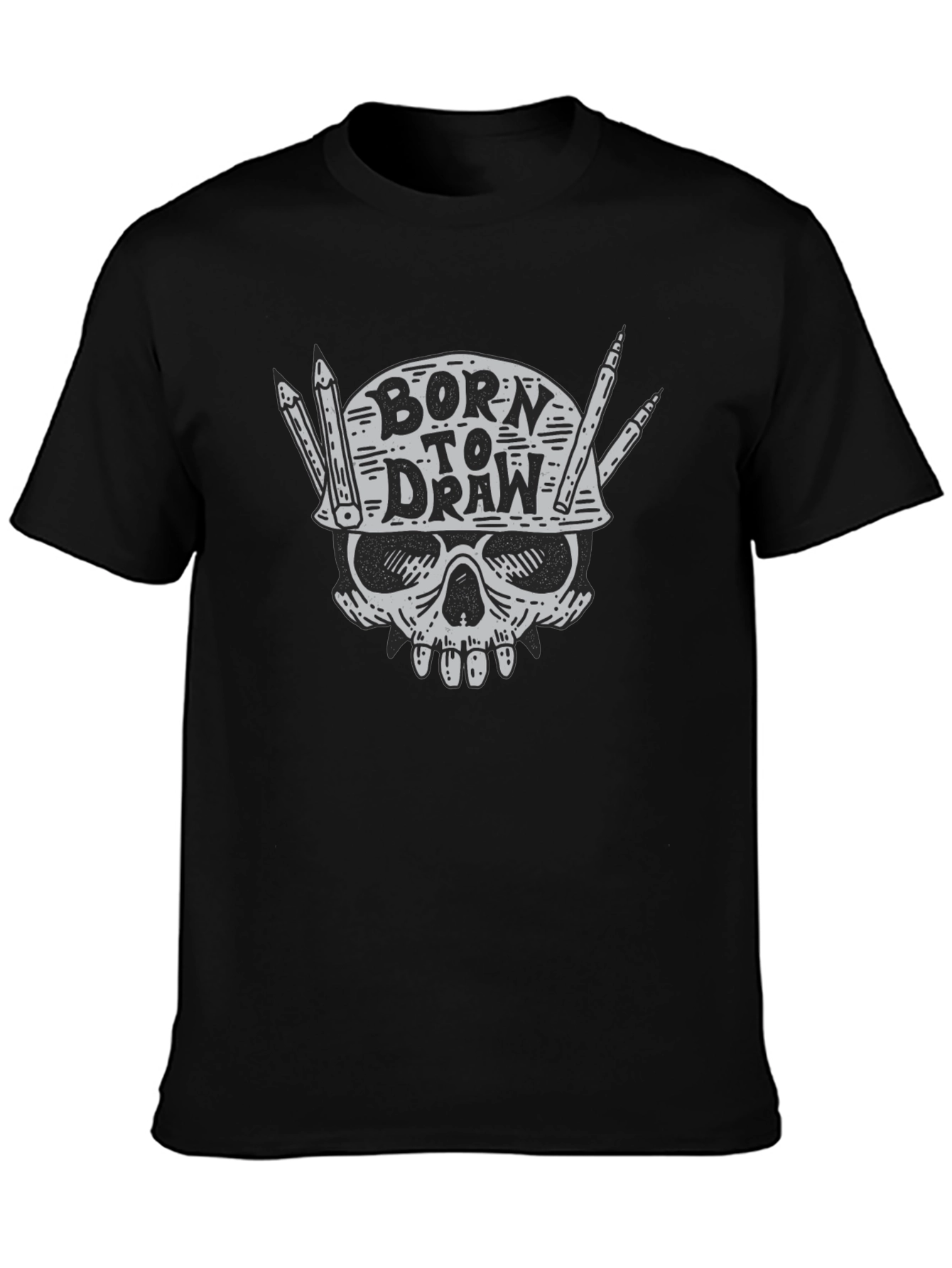 Born to Draw T-Shirt: Skull Graphic Tee