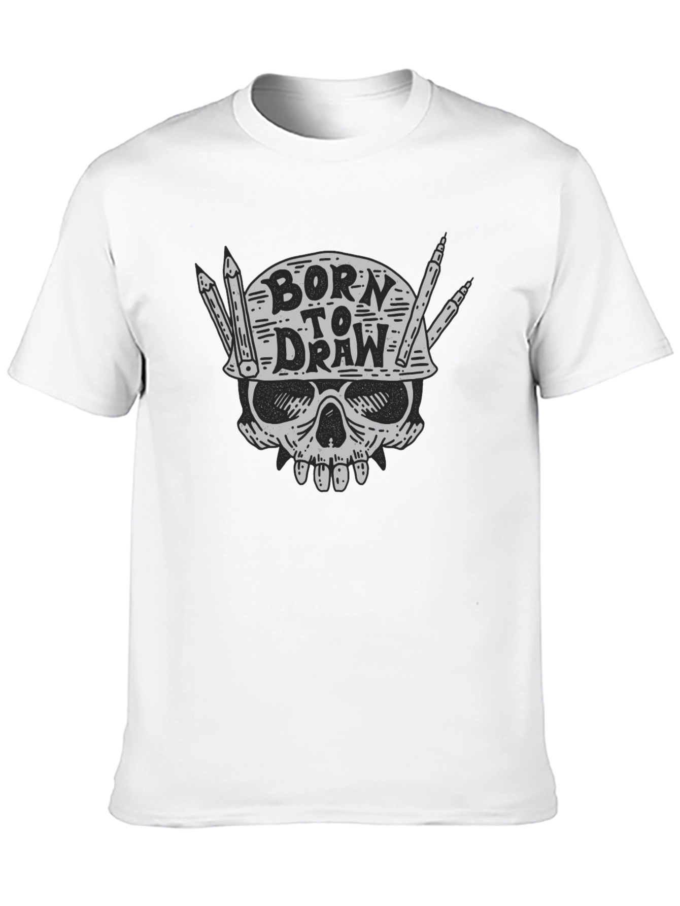 Born to Draw T-Shirt: Skull Graphic Tee