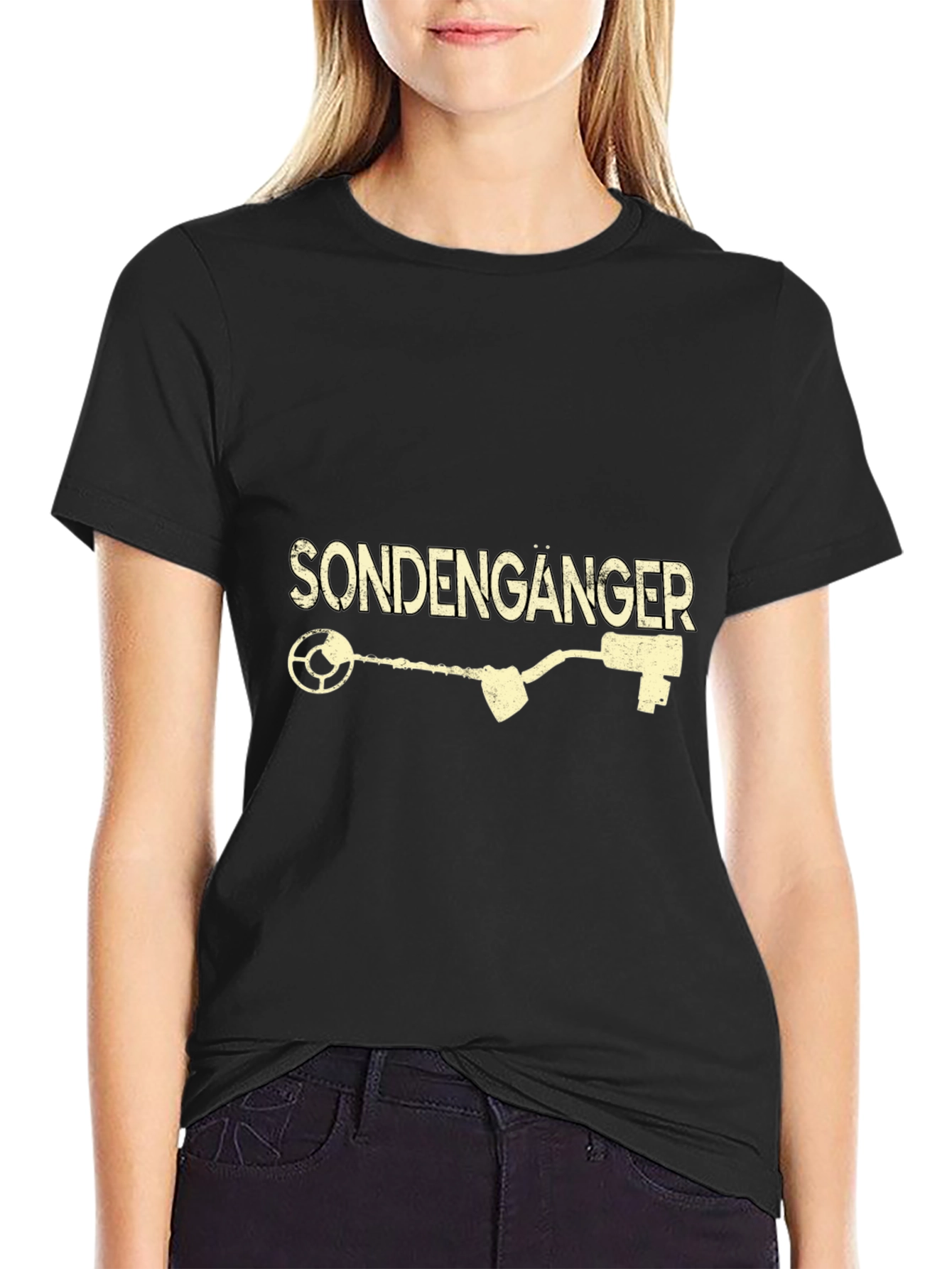 Metal Detecting Sondegaenger Black T-Shirt