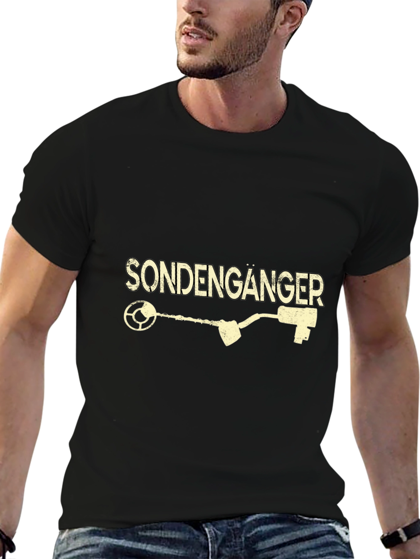 Metal Detecting Sondegaenger Black T-Shirt