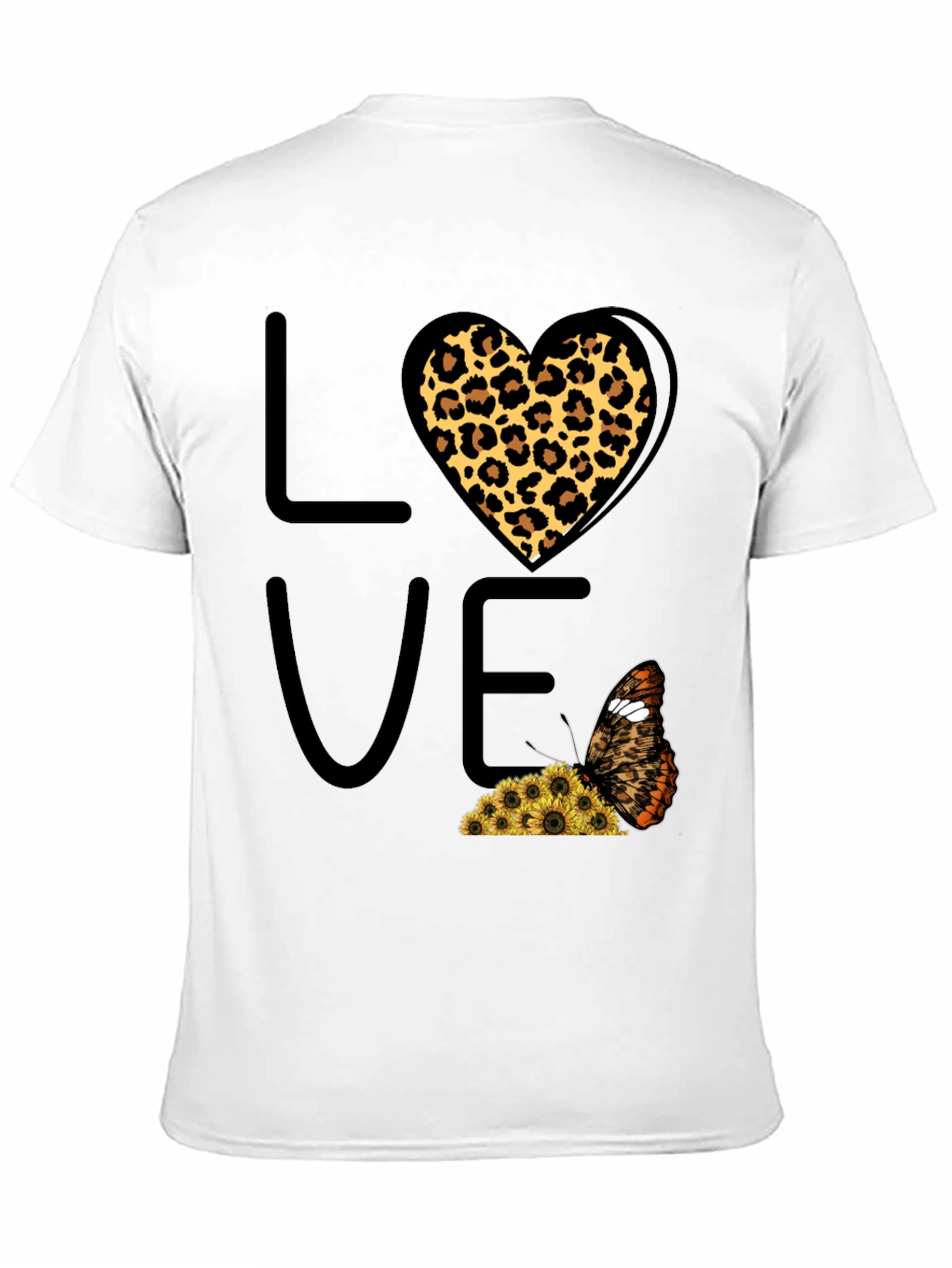 Love Leopard Heart Butterfly Graphic Tee