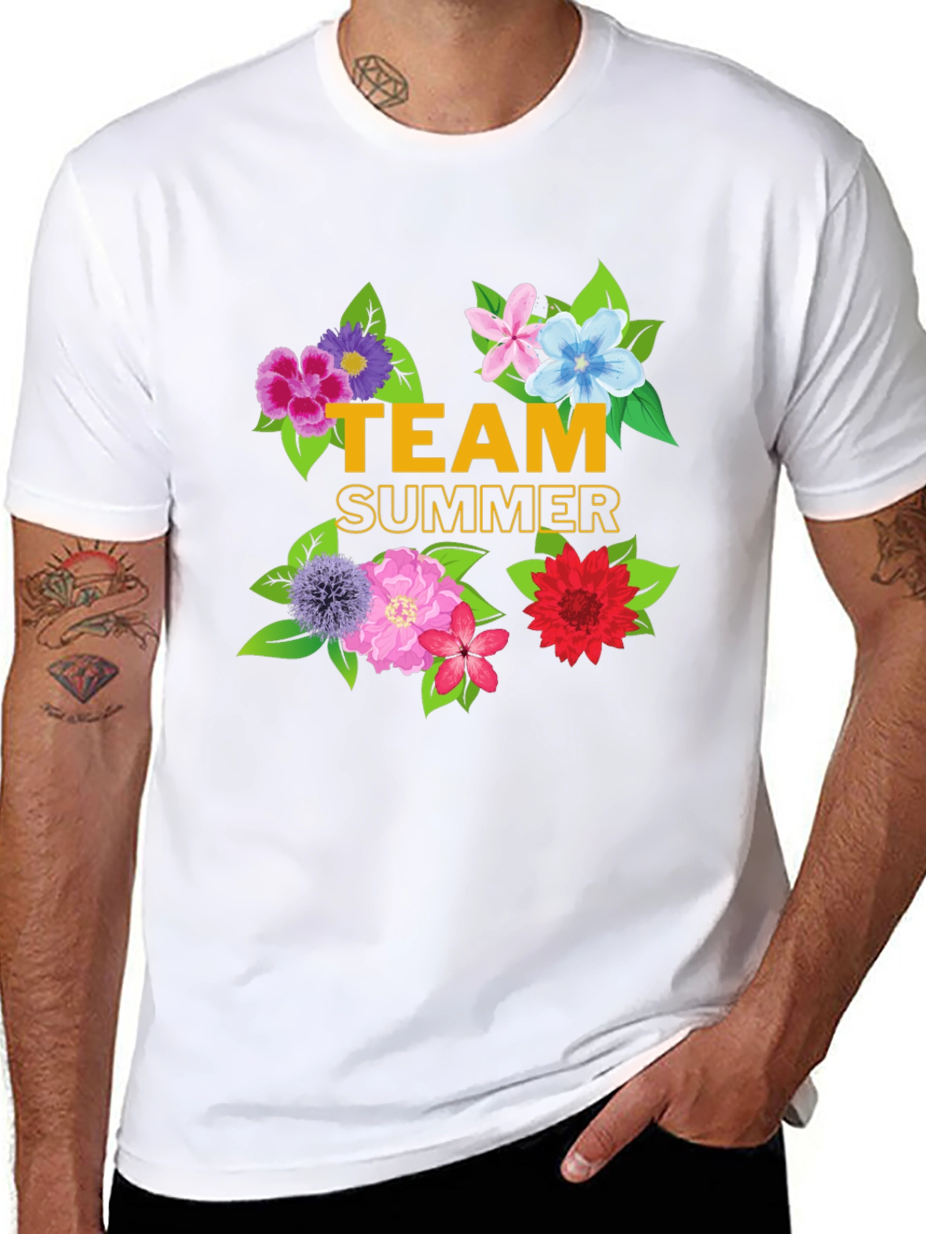 Team Summer Floral Graphic T-Shirt