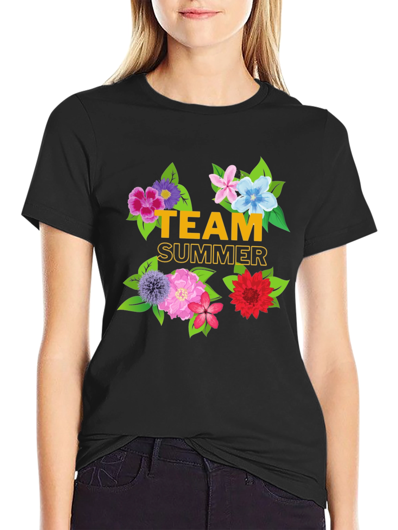 Team Summer Floral Graphic T-Shirt