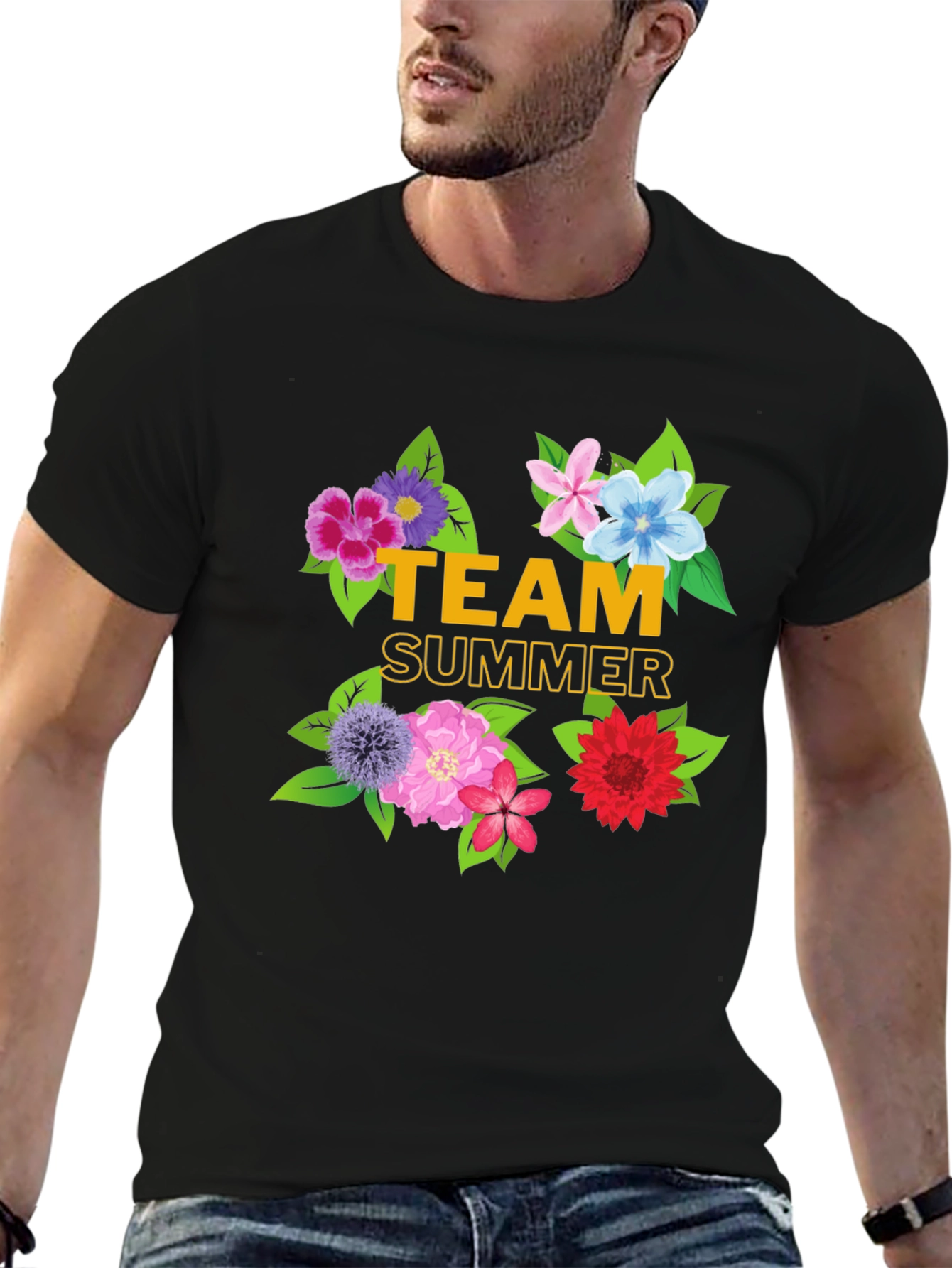 Team Summer Floral Graphic T-Shirt