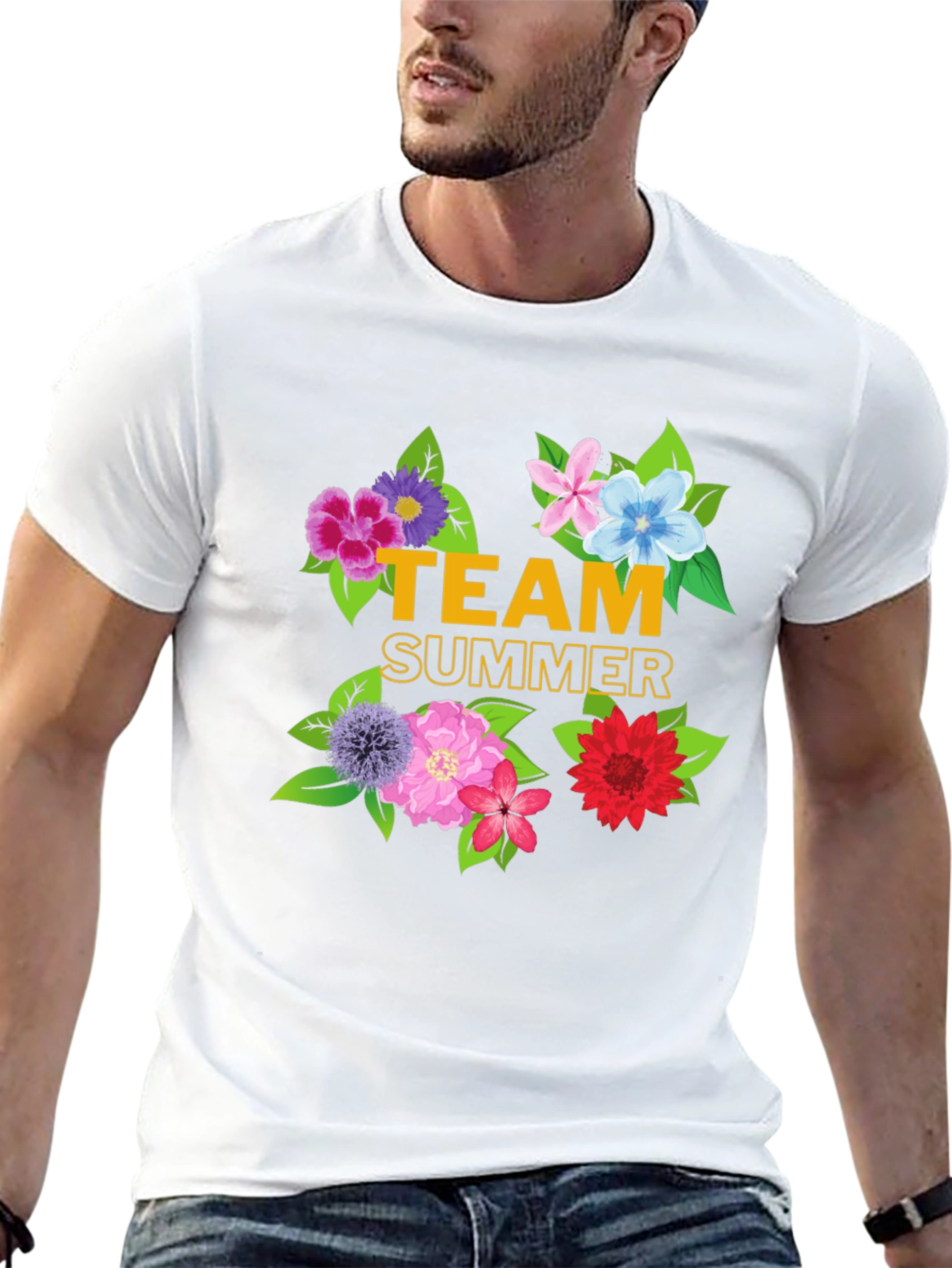 Team Summer Floral Graphic T-Shirt