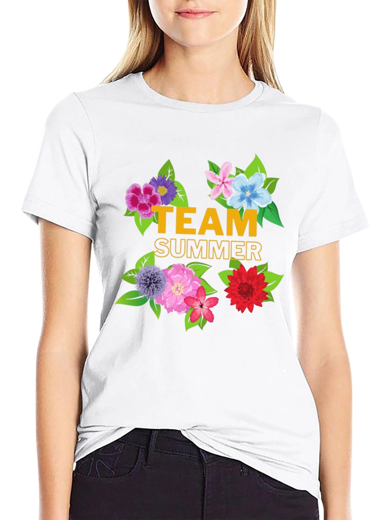 Team Summer Floral Graphic T-Shirt