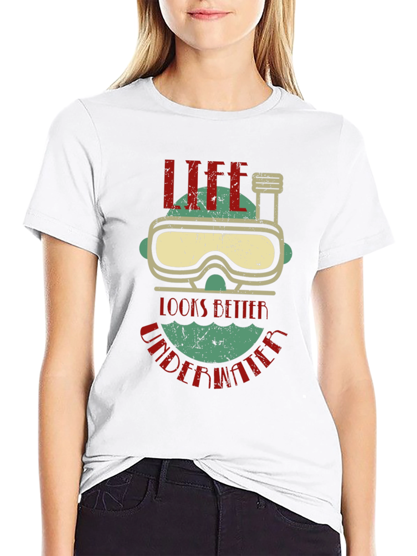 Life Looks Better Underwater Graphic T-Shirt