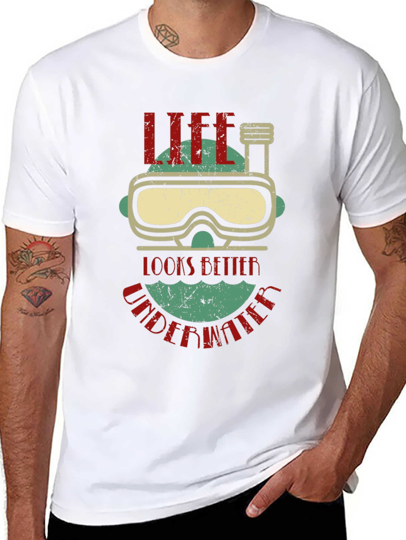 Life Looks Better Underwater Graphic T-Shirt