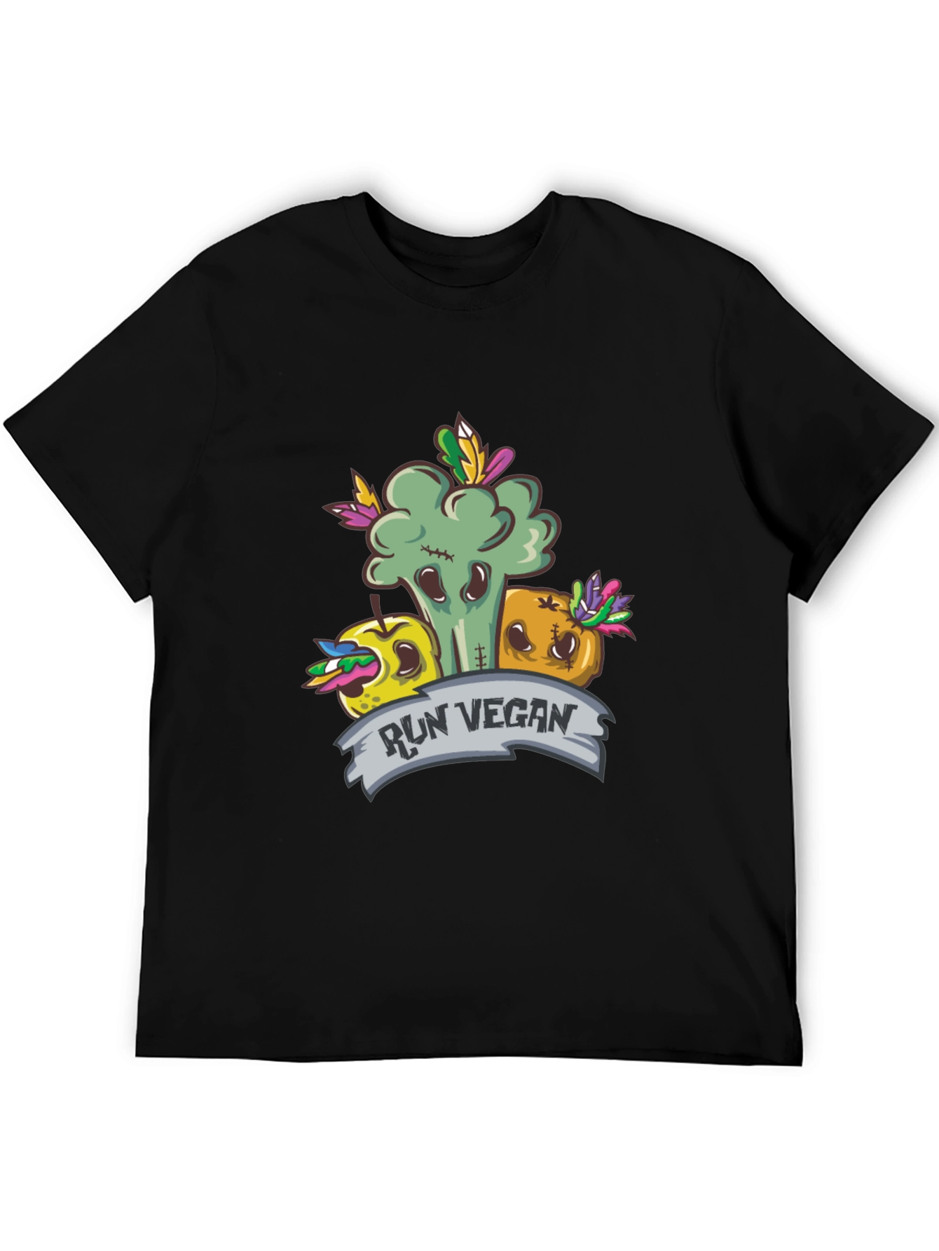 Run Vegan T-Shirt - Fun Food Design