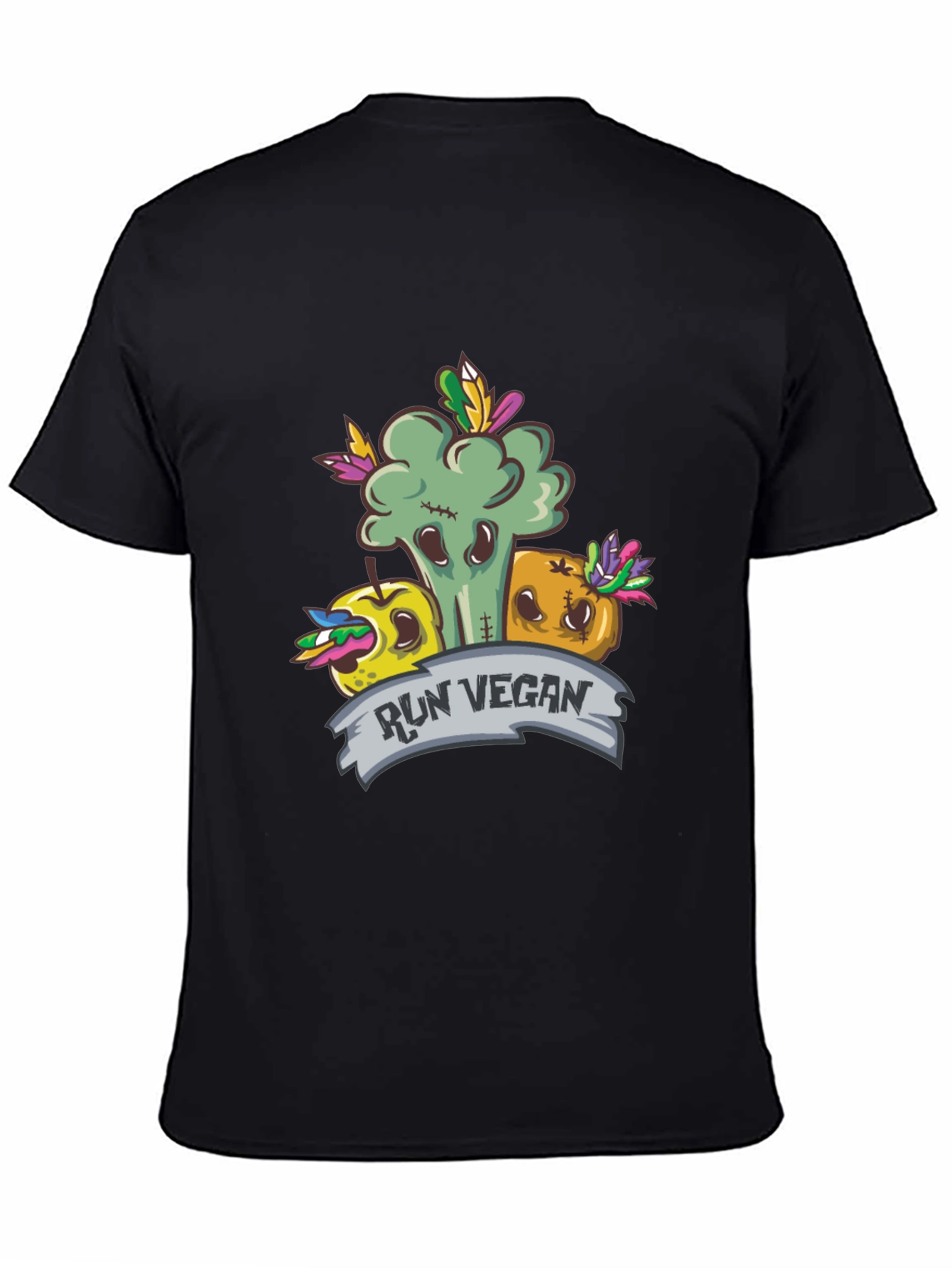 Run Vegan T-Shirt - Fun Food Design
