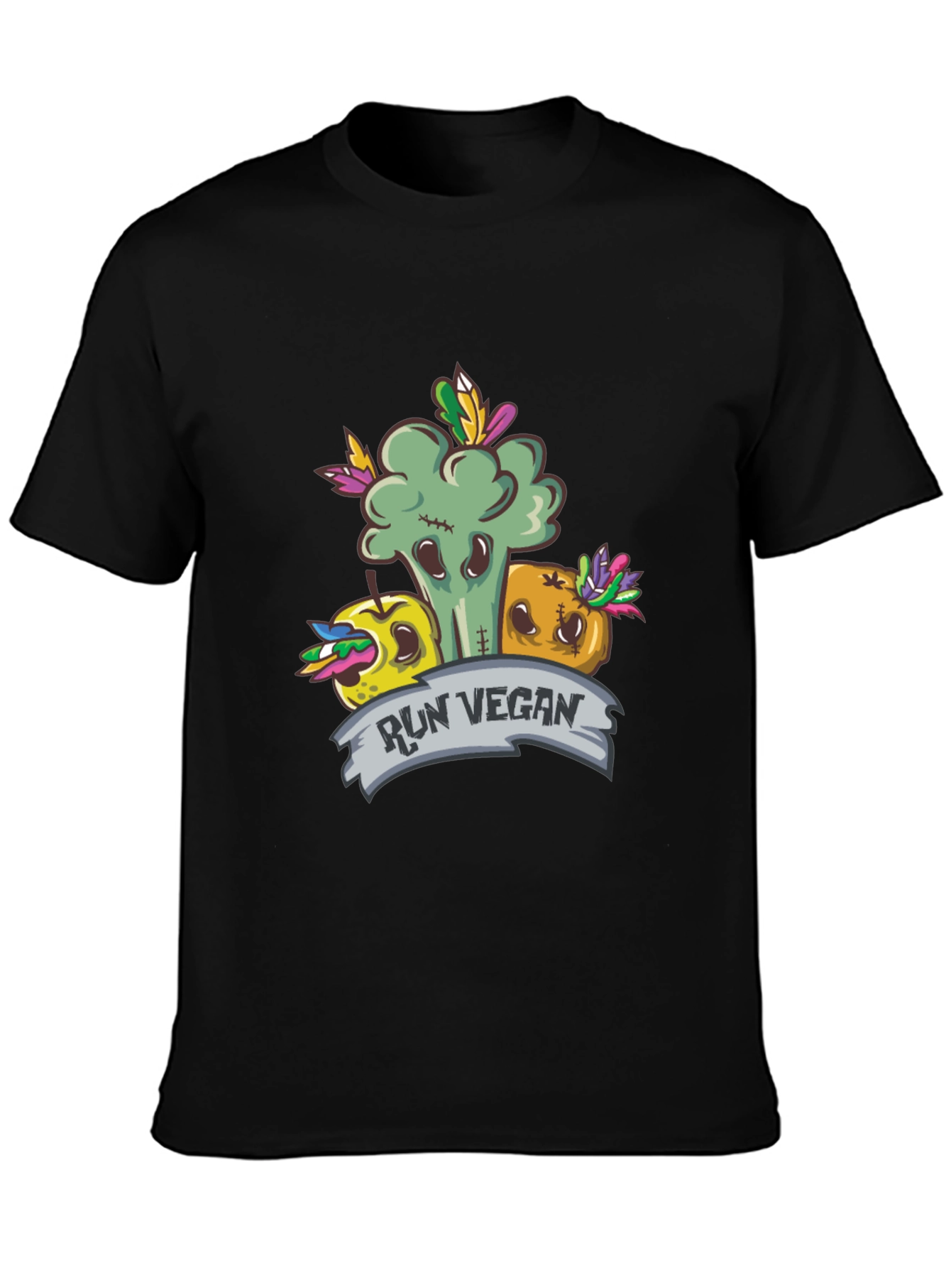 Run Vegan T-Shirt - Fun Food Design