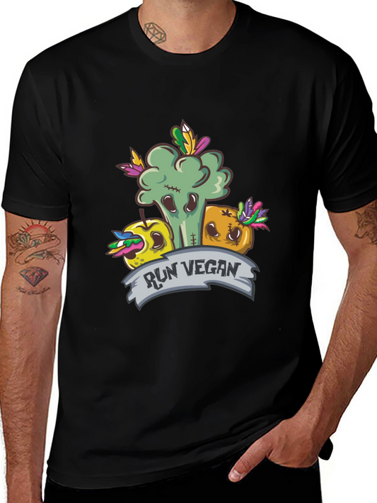 Run Vegan T-Shirt - Fun Food Design
