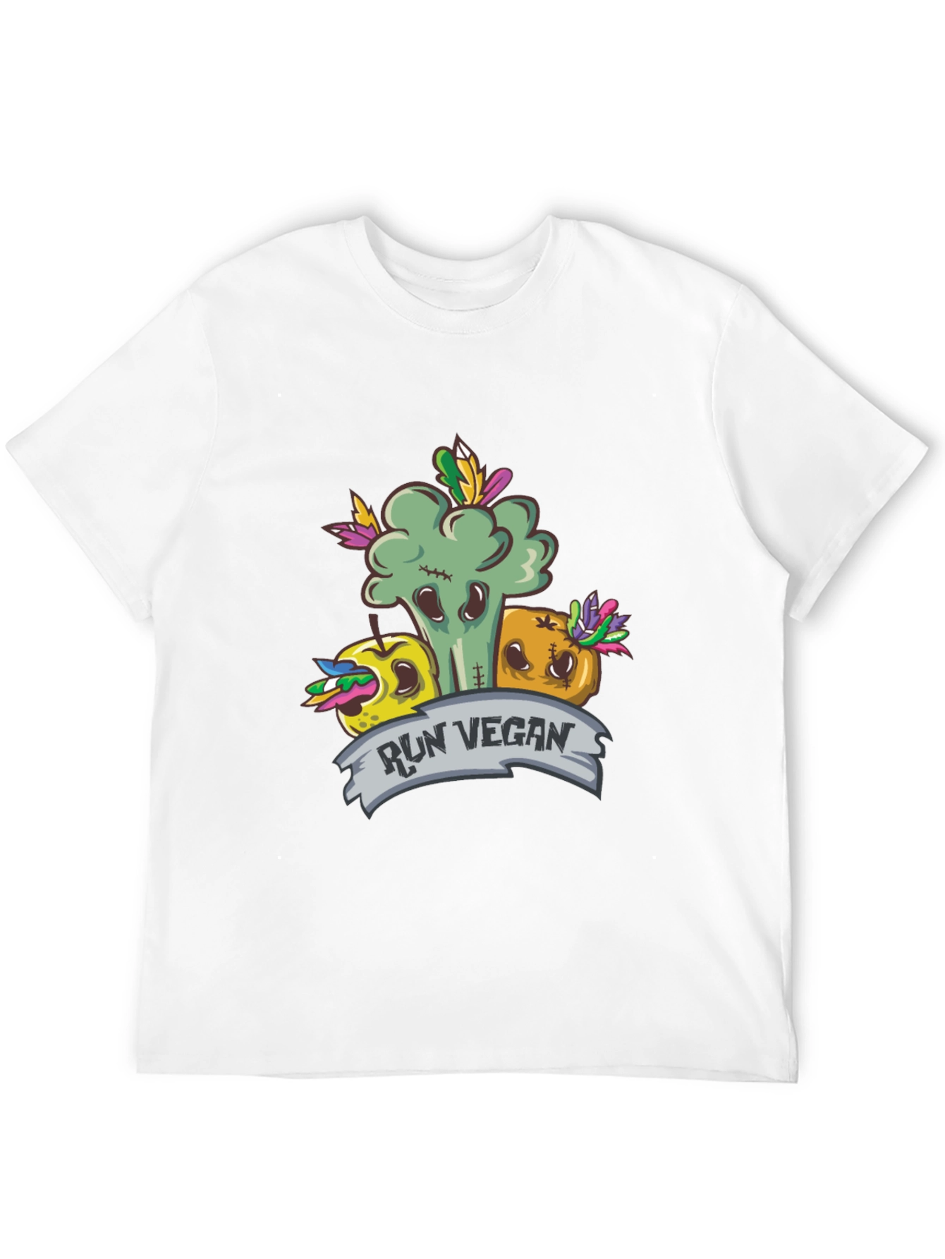 Run Vegan T-Shirt - Fun Food Design