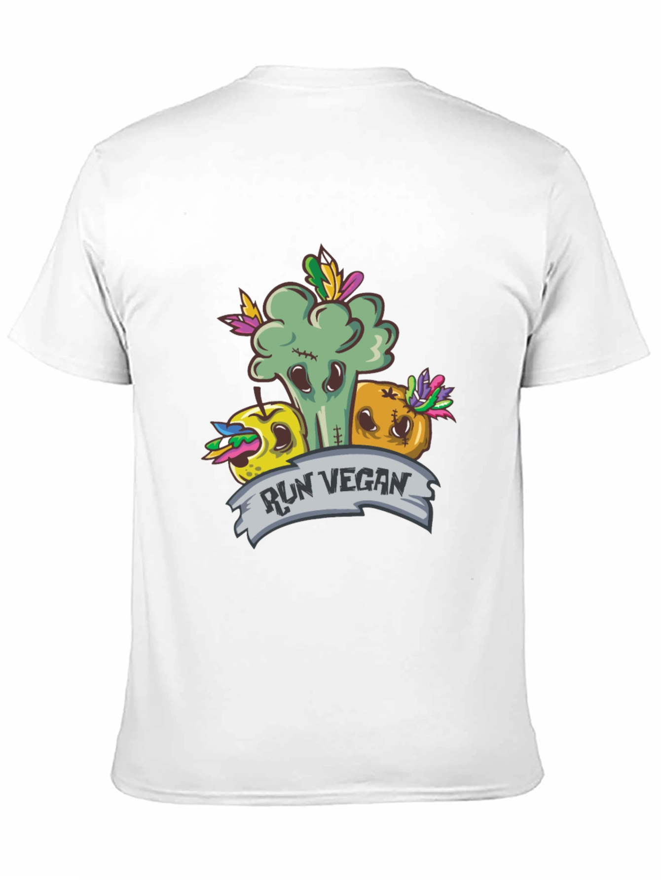 Run Vegan T-Shirt - Fun Food Design