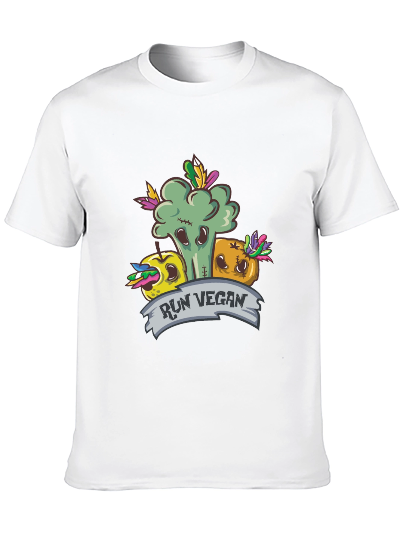 Run Vegan T-Shirt - Fun Food Design
