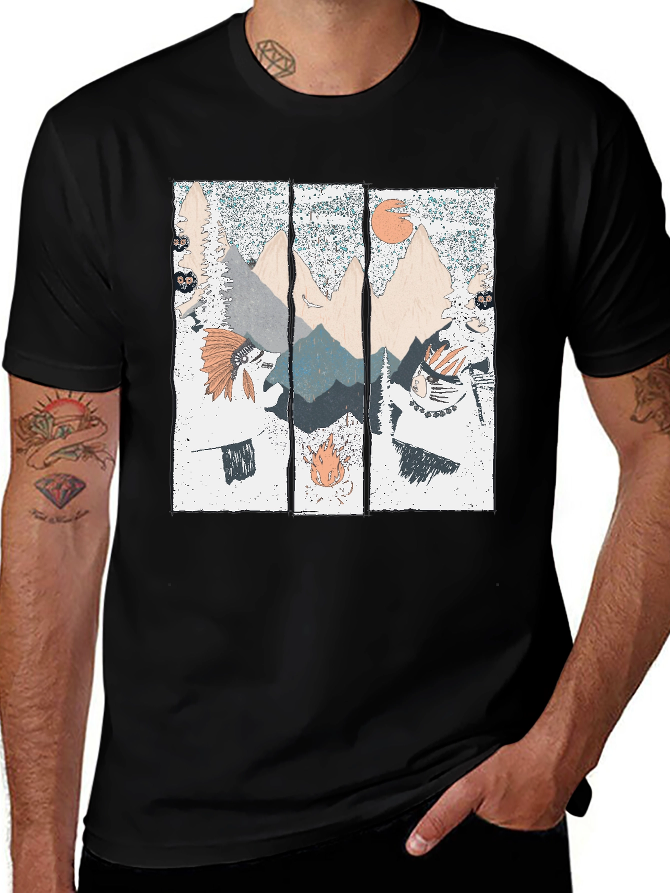 Mountain Landscape Graphic Print T-Shirt