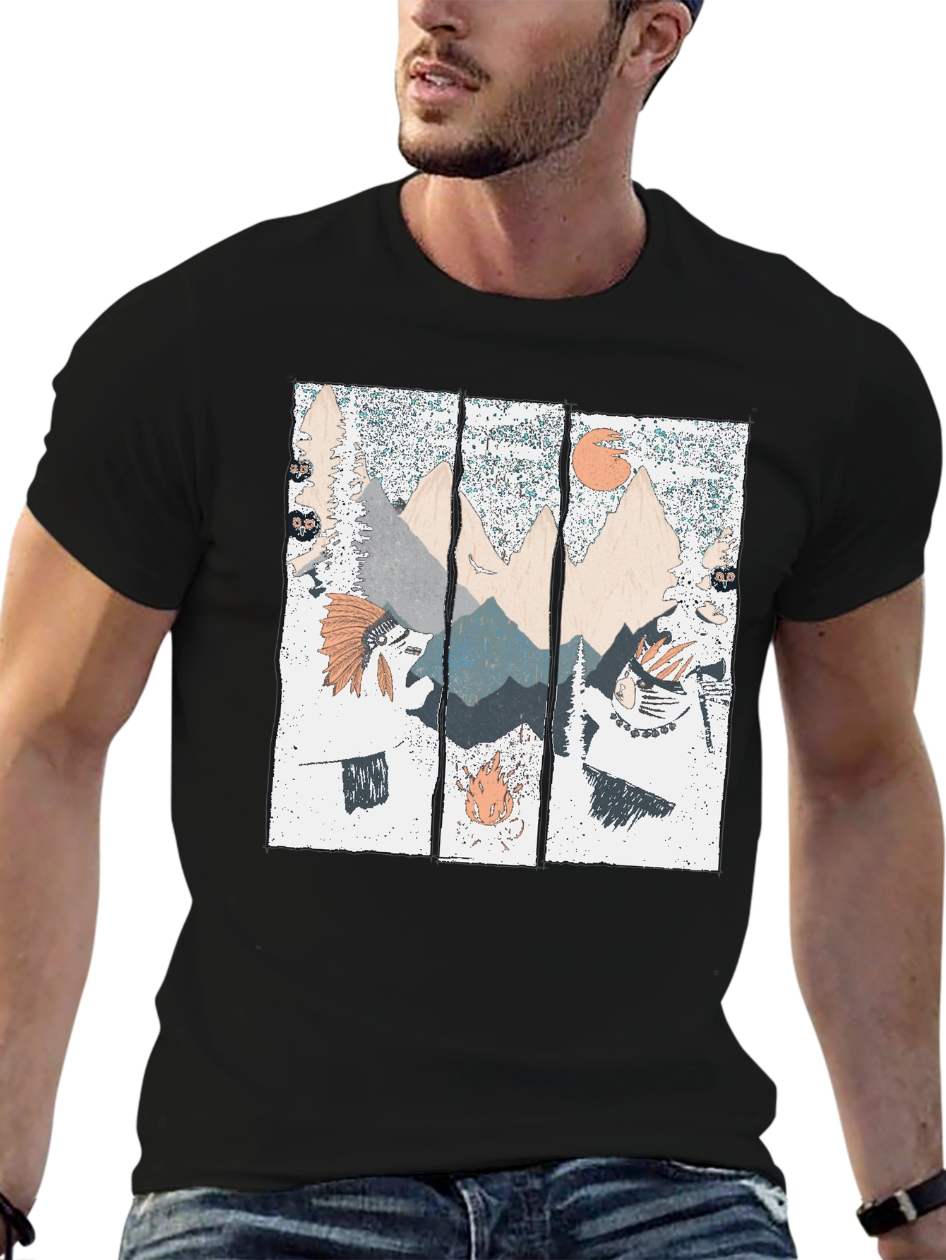 Mountain Landscape Graphic Print T-Shirt