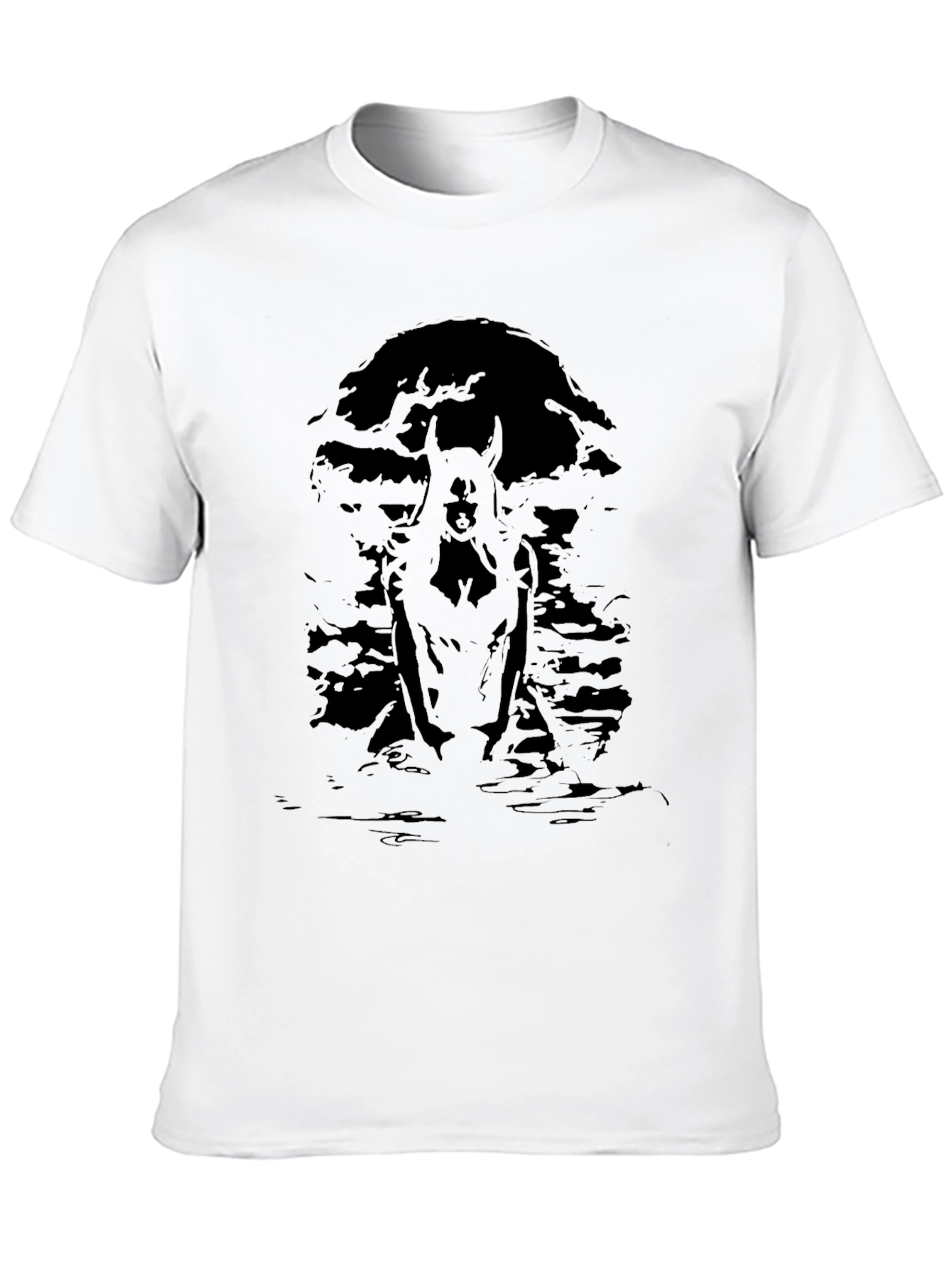 Black Graphic Tee - Mysterious Creature